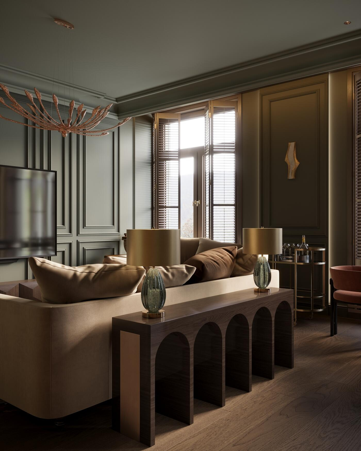 Дизайн-проект квартиры в ЖК «Noble (Нобл)» с элементами американской классики