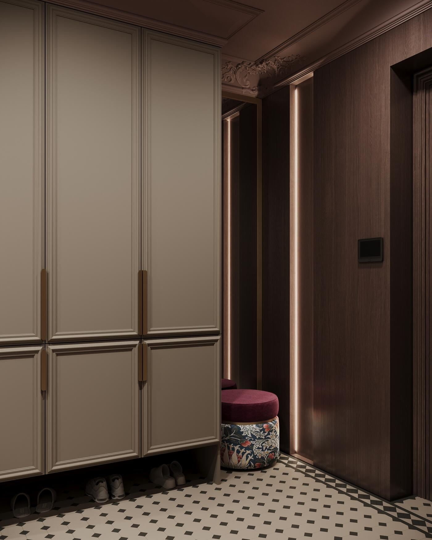 Дизайн-проект квартиры в ЖК «Noble (Нобл)» с элементами американской классики