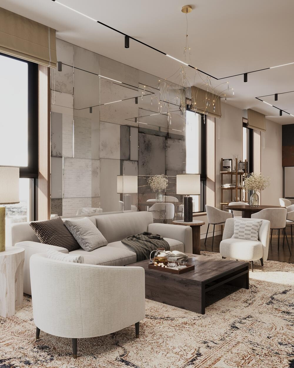 Дизайн интерьера квартиры в ЖК «Полянка/44» в стиле эклектика