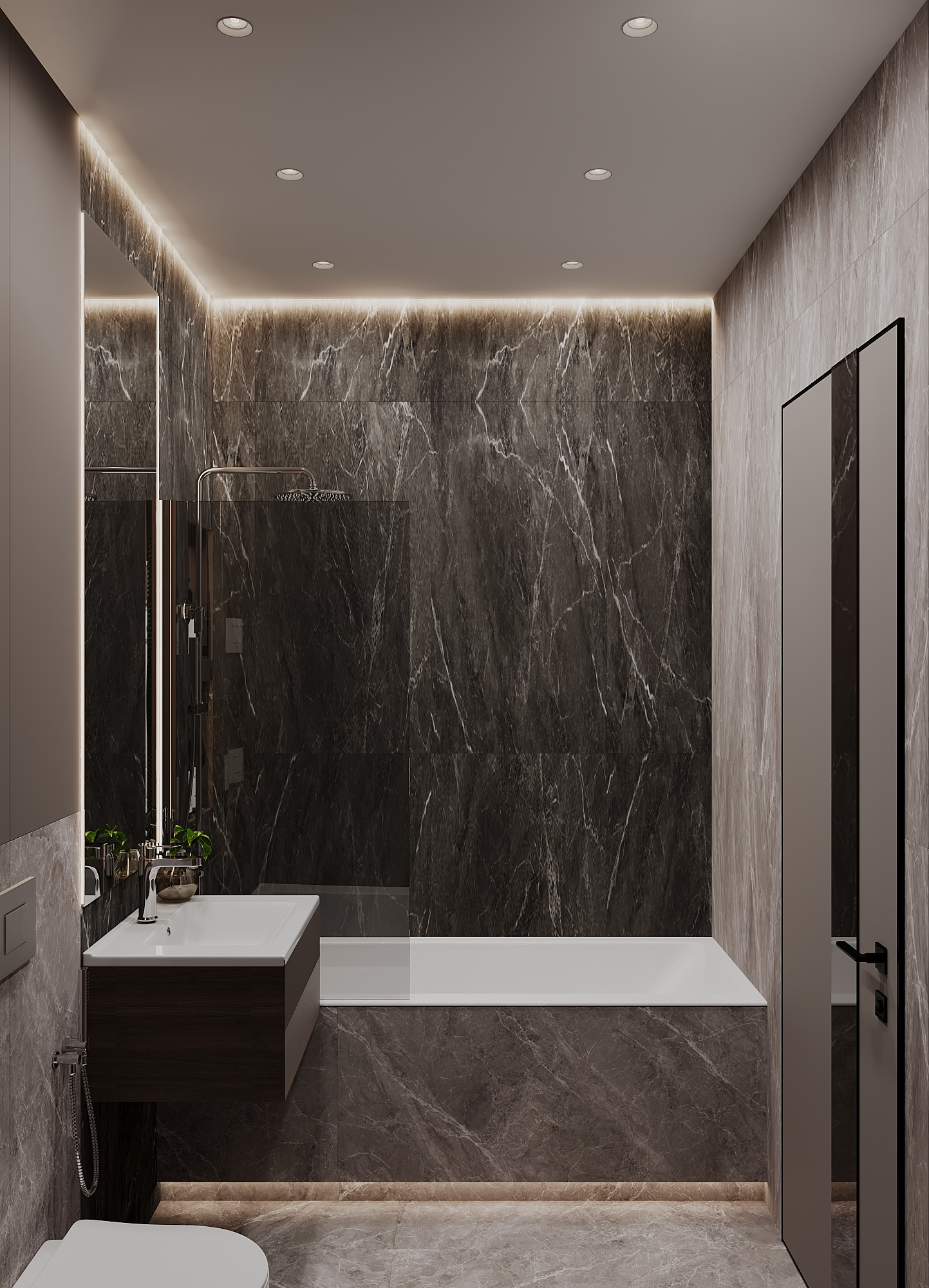 Дизайн-проект квартиры в ЖК «Afi Tower (Афи Тауэр)» в стиле современный минимализм