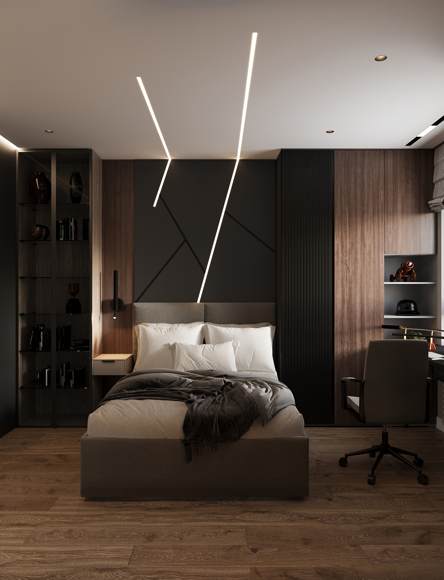 Дизайн-проект квартиры в ЖК «Afi Tower (Афи Тауэр)» в стиле современный минимализм