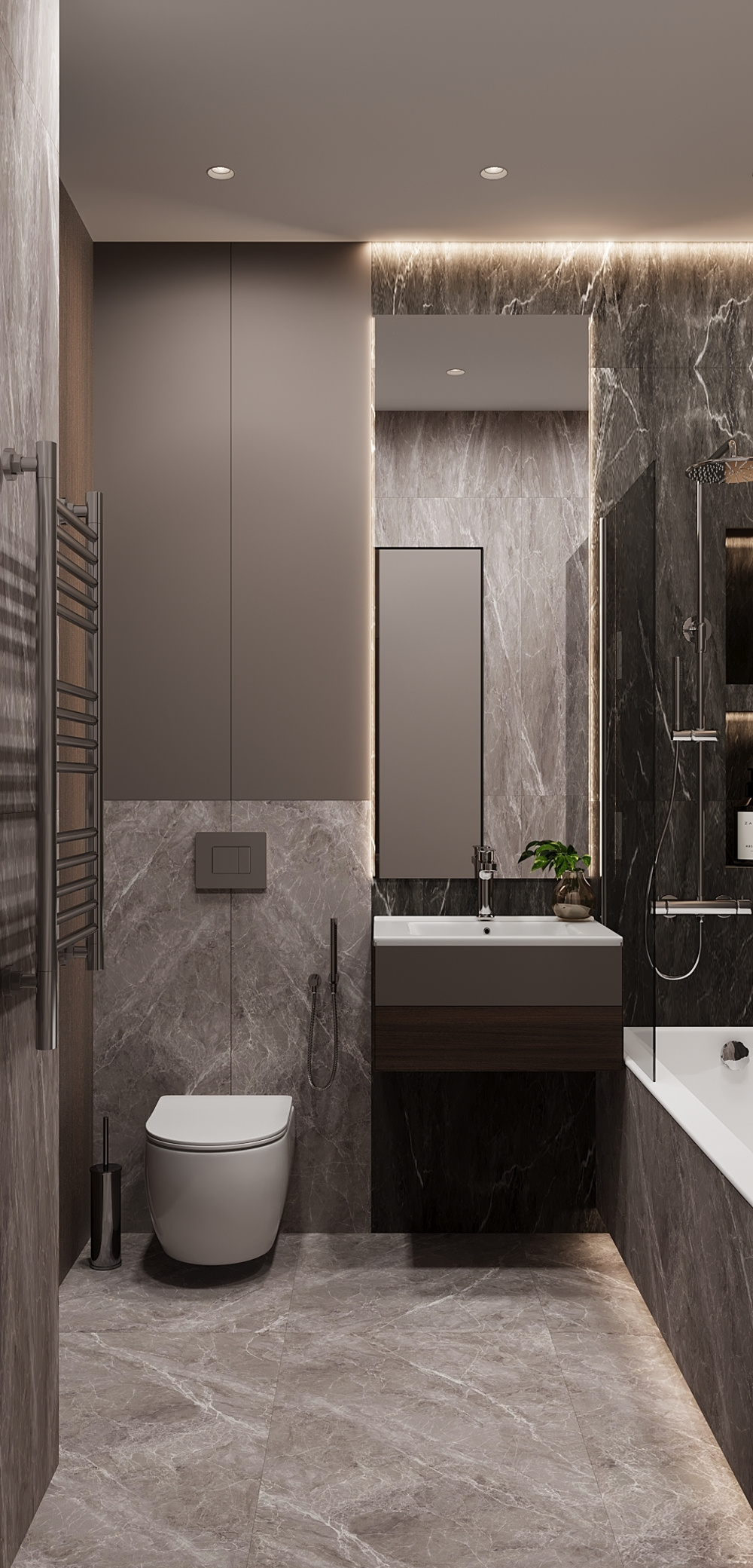 Дизайн-проект квартиры в ЖК «Afi Tower (Афи Тауэр)» в стиле современный минимализм