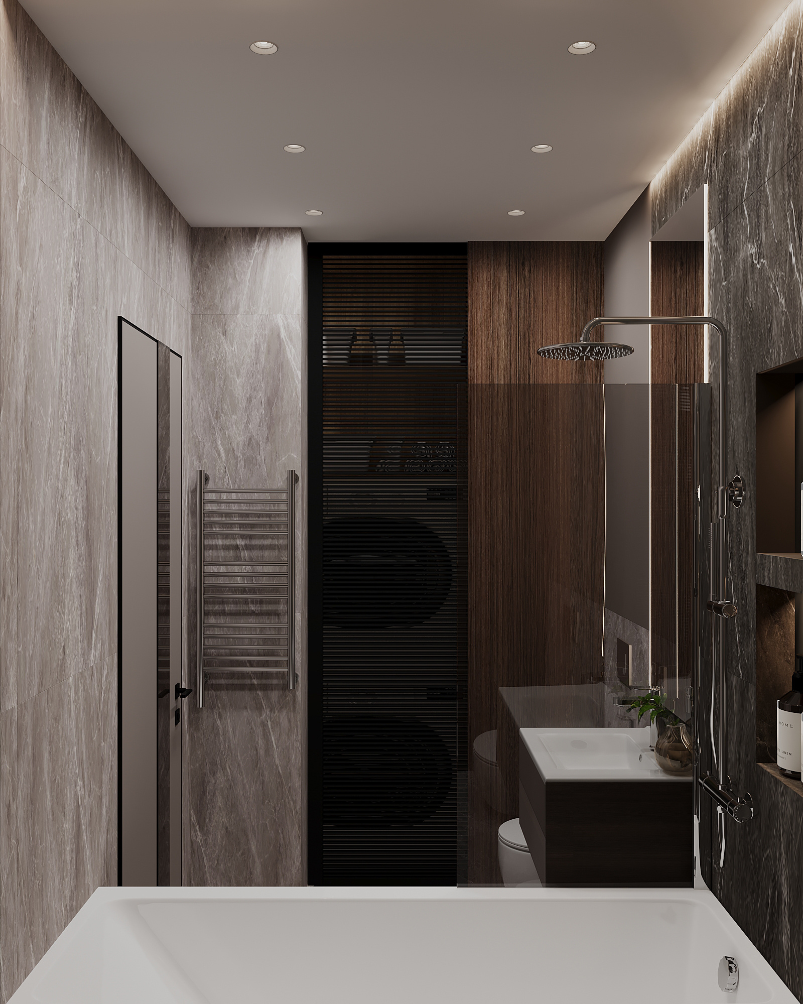 Дизайн-проект квартиры в ЖК «Afi Tower (Афи Тауэр)» в стиле современный минимализм