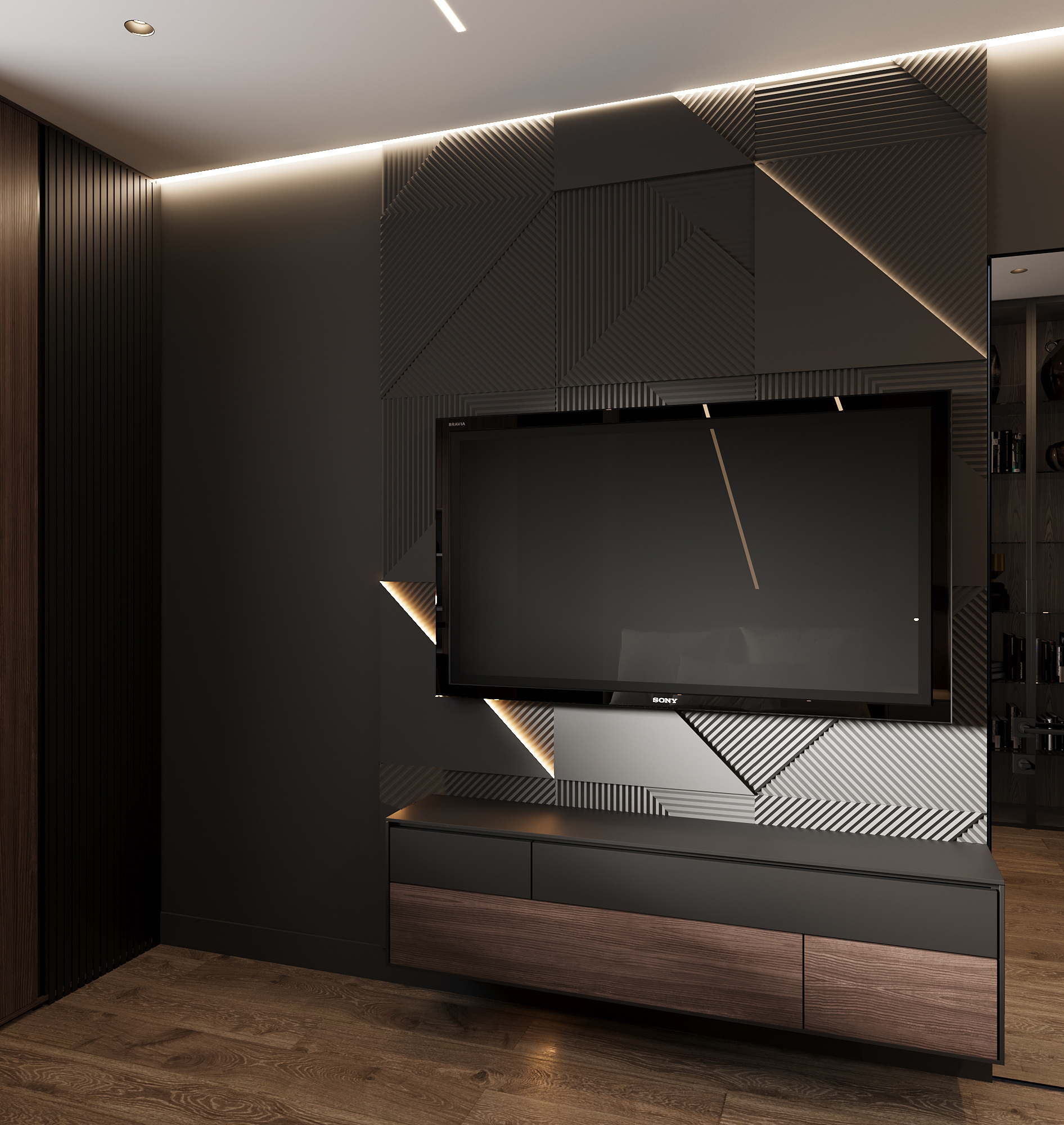 Дизайн-проект квартиры в ЖК «Afi Tower (Афи Тауэр)» в стиле современный минимализм