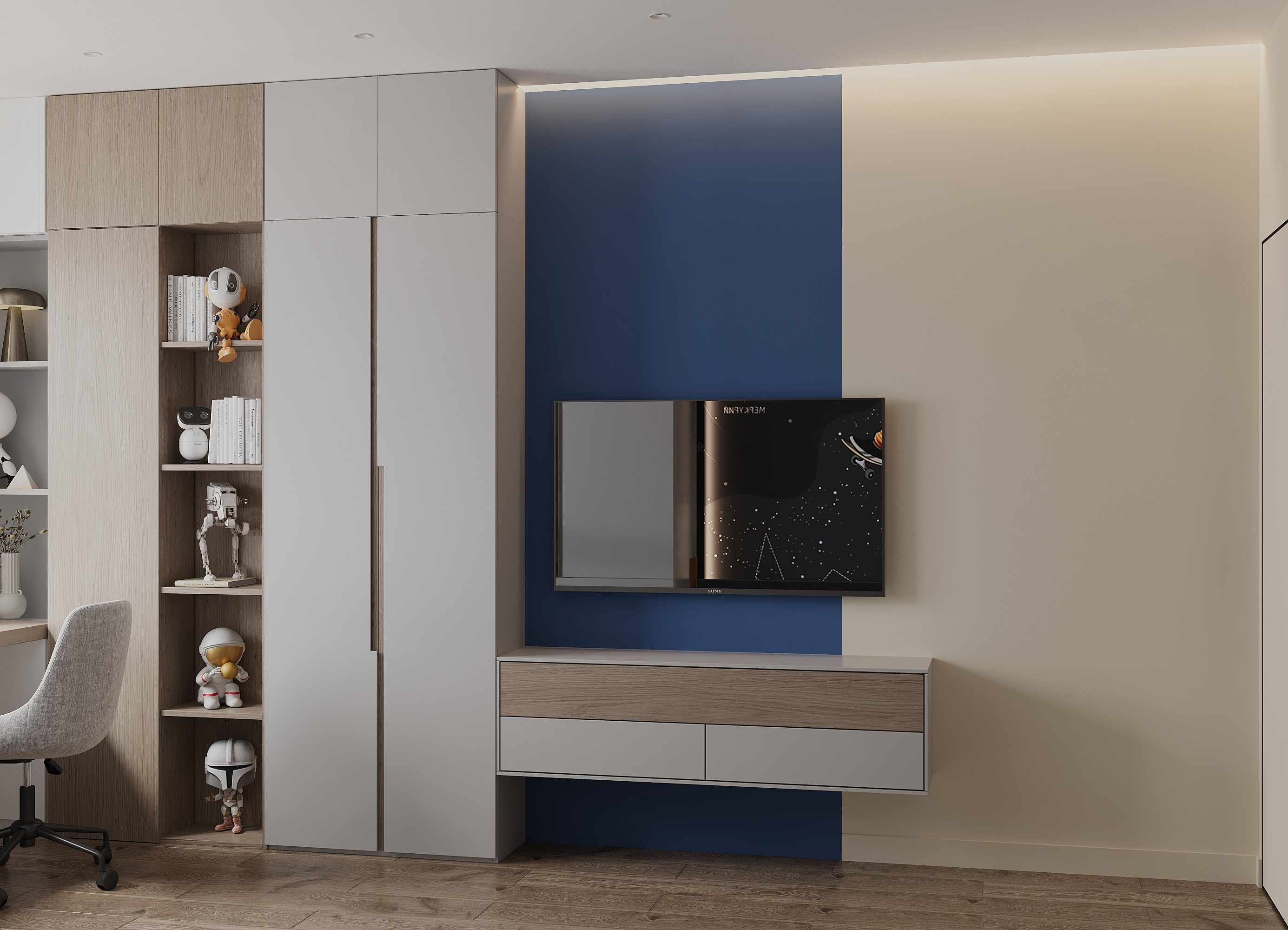 Дизайн-проект квартиры в ЖК «Afi Tower (Афи Тауэр)» в стиле современный минимализм