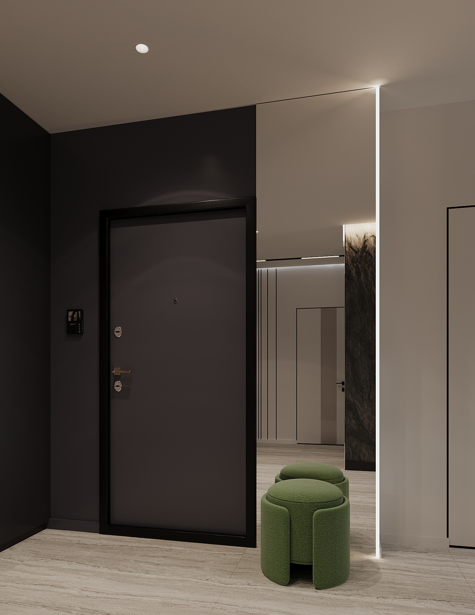 Дизайн-проект квартиры в ЖК «Afi Tower (Афи Тауэр)» в стиле современный минимализм