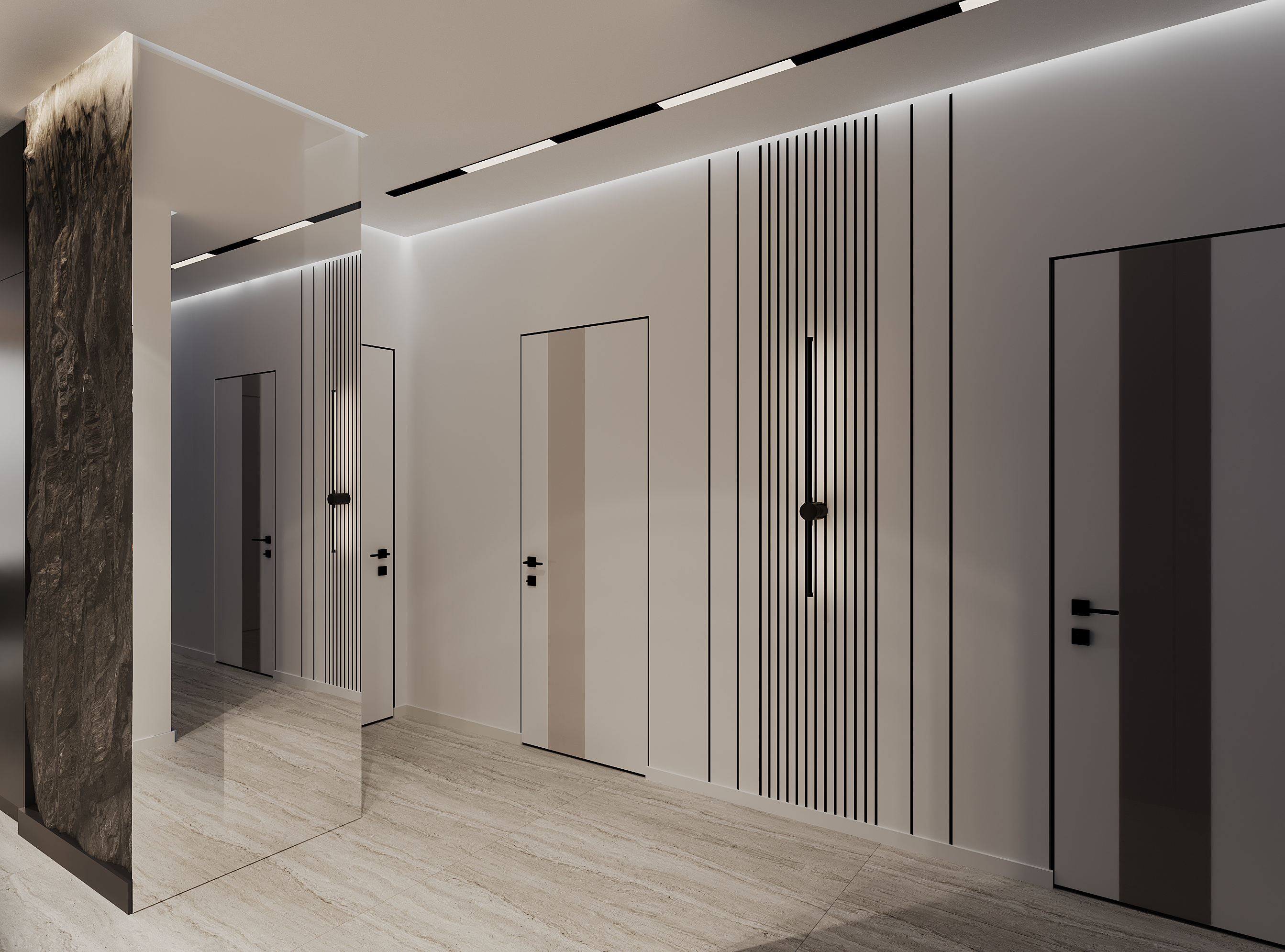 Дизайн-проект квартиры в ЖК «Afi Tower (Афи Тауэр)» в стиле современный минимализм