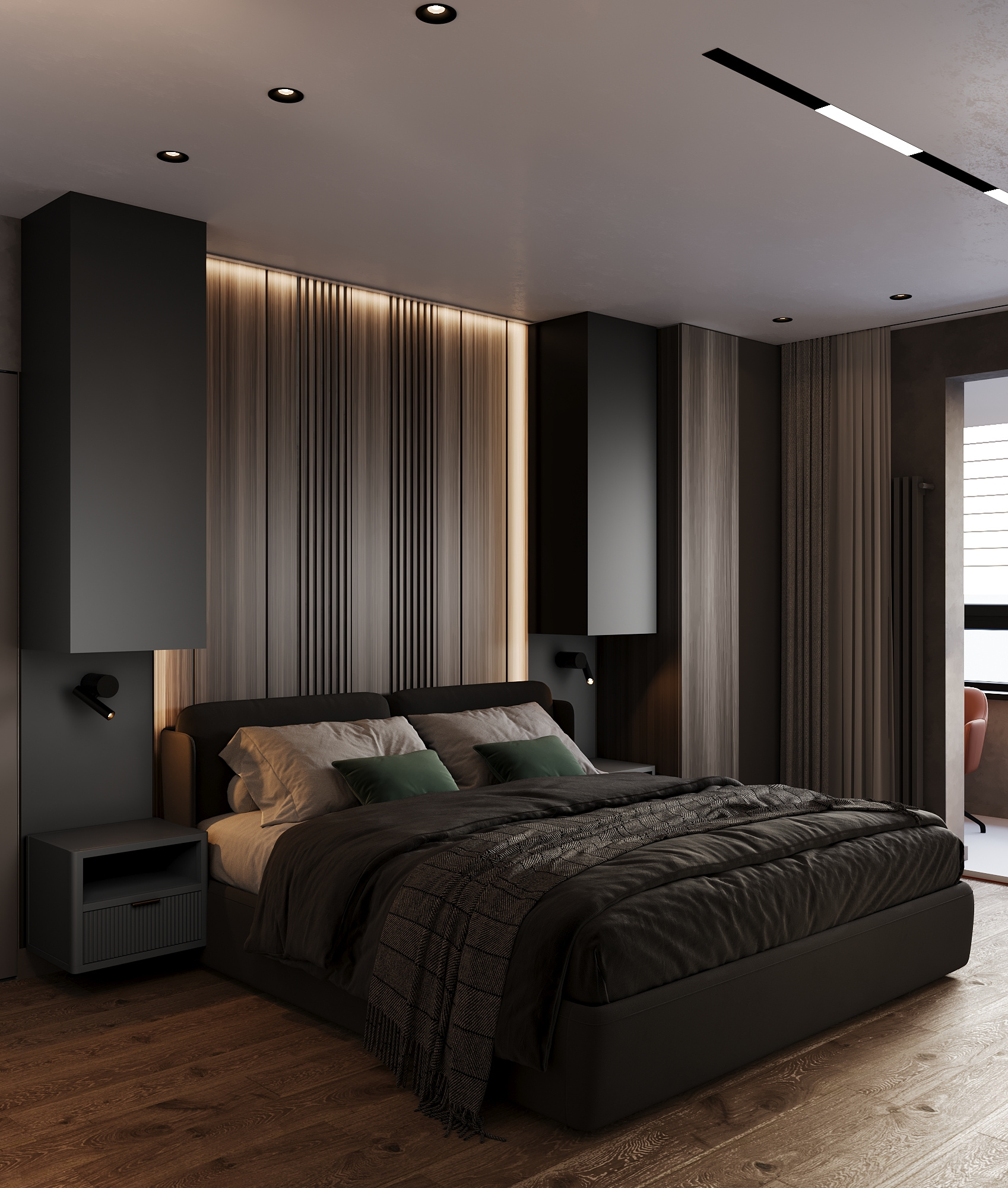 Дизайн-проект квартиры в ЖК «Afi Tower (Афи Тауэр)» в стиле современный минимализм