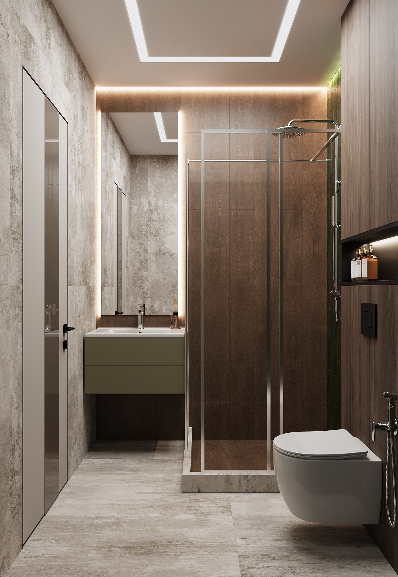 Дизайн-проект квартиры в ЖК «Afi Tower (Афи Тауэр)» в стиле современный минимализм