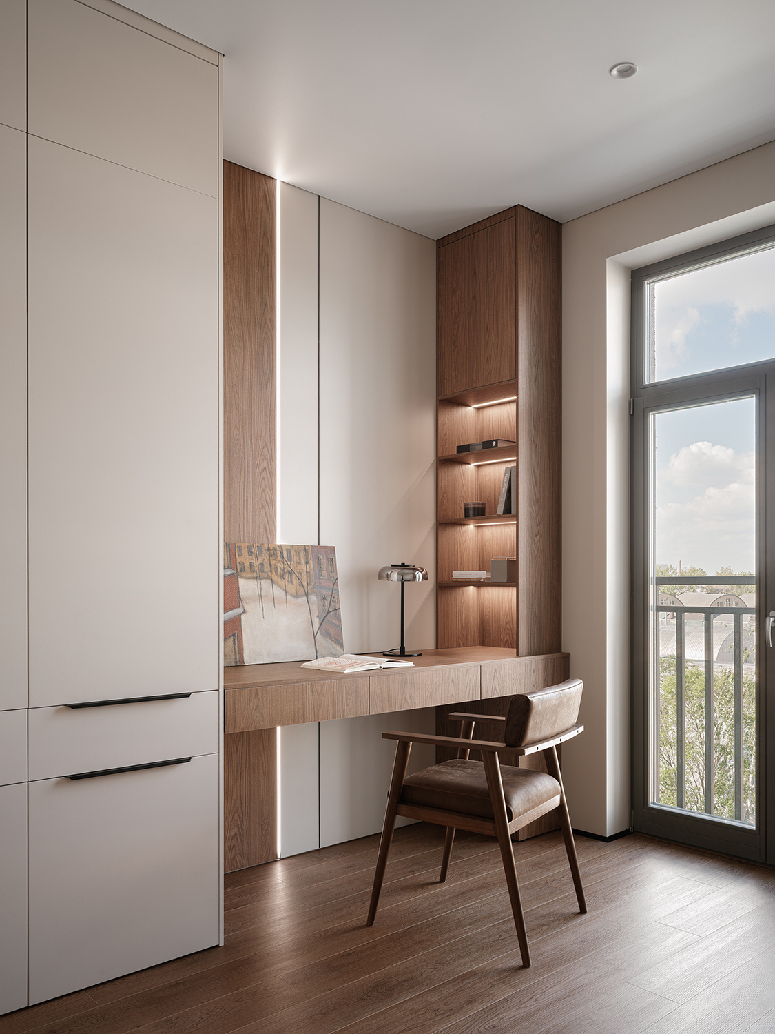 Квартира с продуманной подсветкой для молодой пары