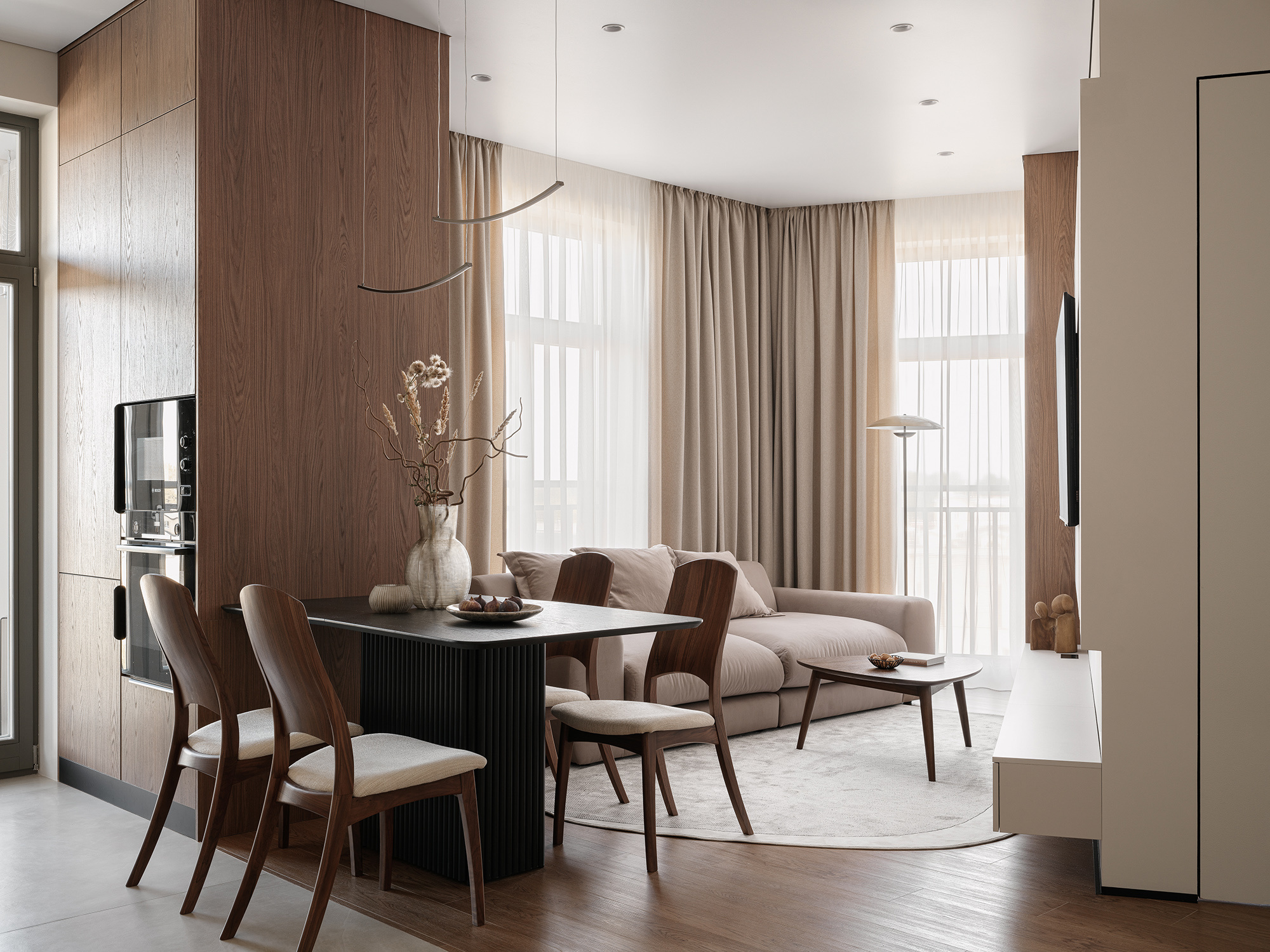 Квартира с продуманной подсветкой для молодой пары