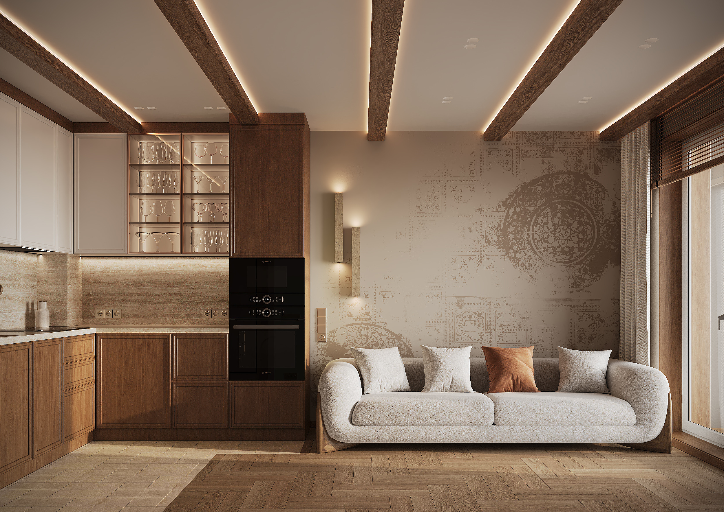 Дизайн-проект Жк Дефанс Стиль Джапанди