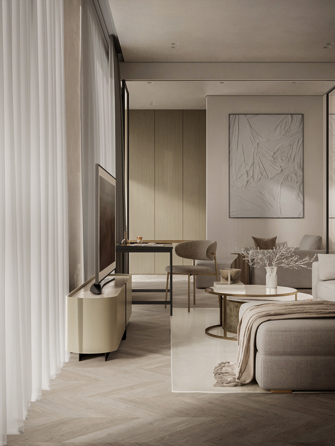 Обложка проекта: Контемпорари в ЖК Лаврушинский, 116 м2