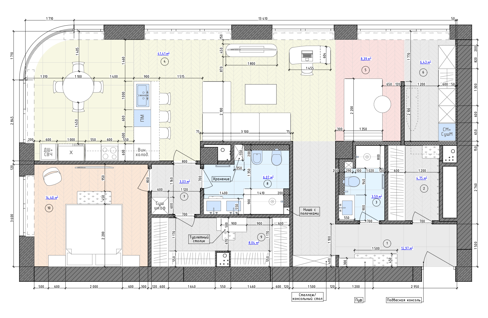Контемпорари в ЖК Лаврушинский, 116 м2