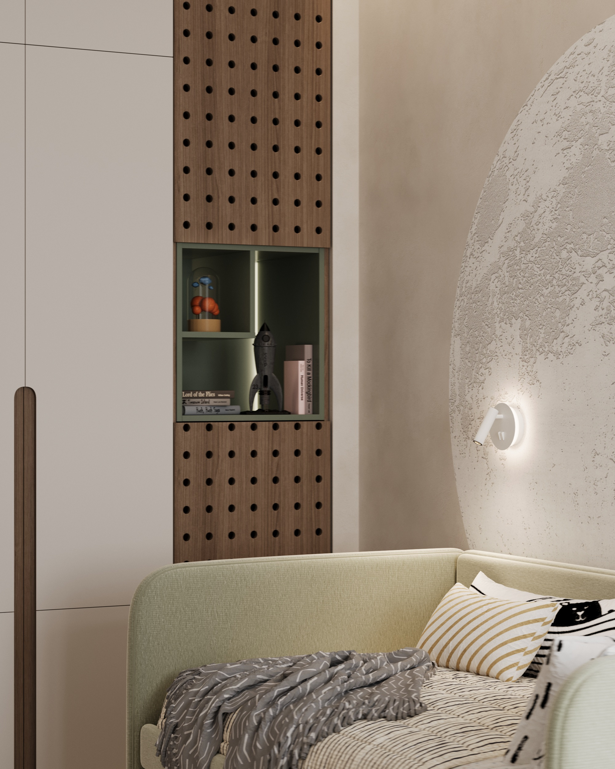 Светлая детская комната для мальчика в частном доме