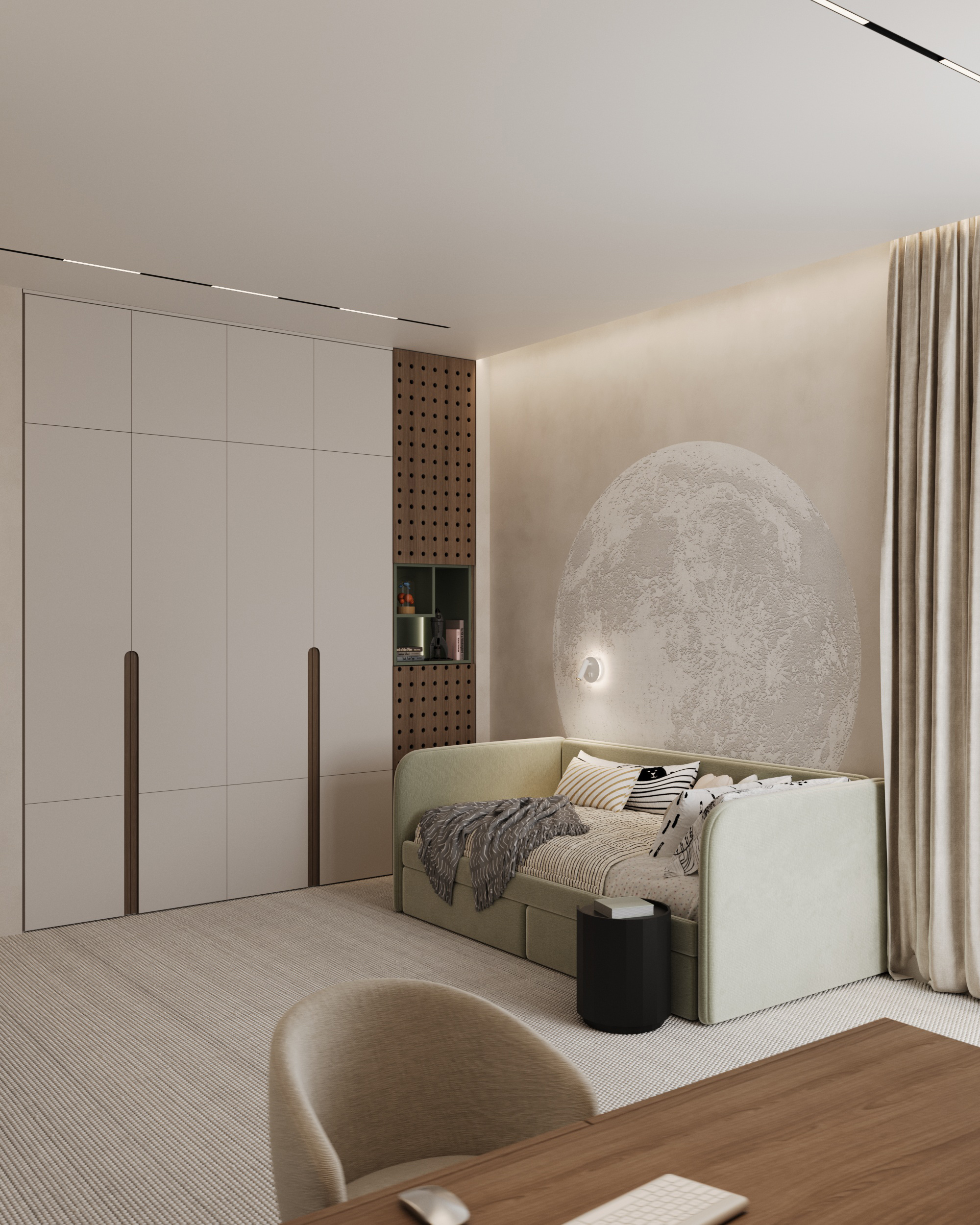 Светлая детская комната для мальчика в частном доме