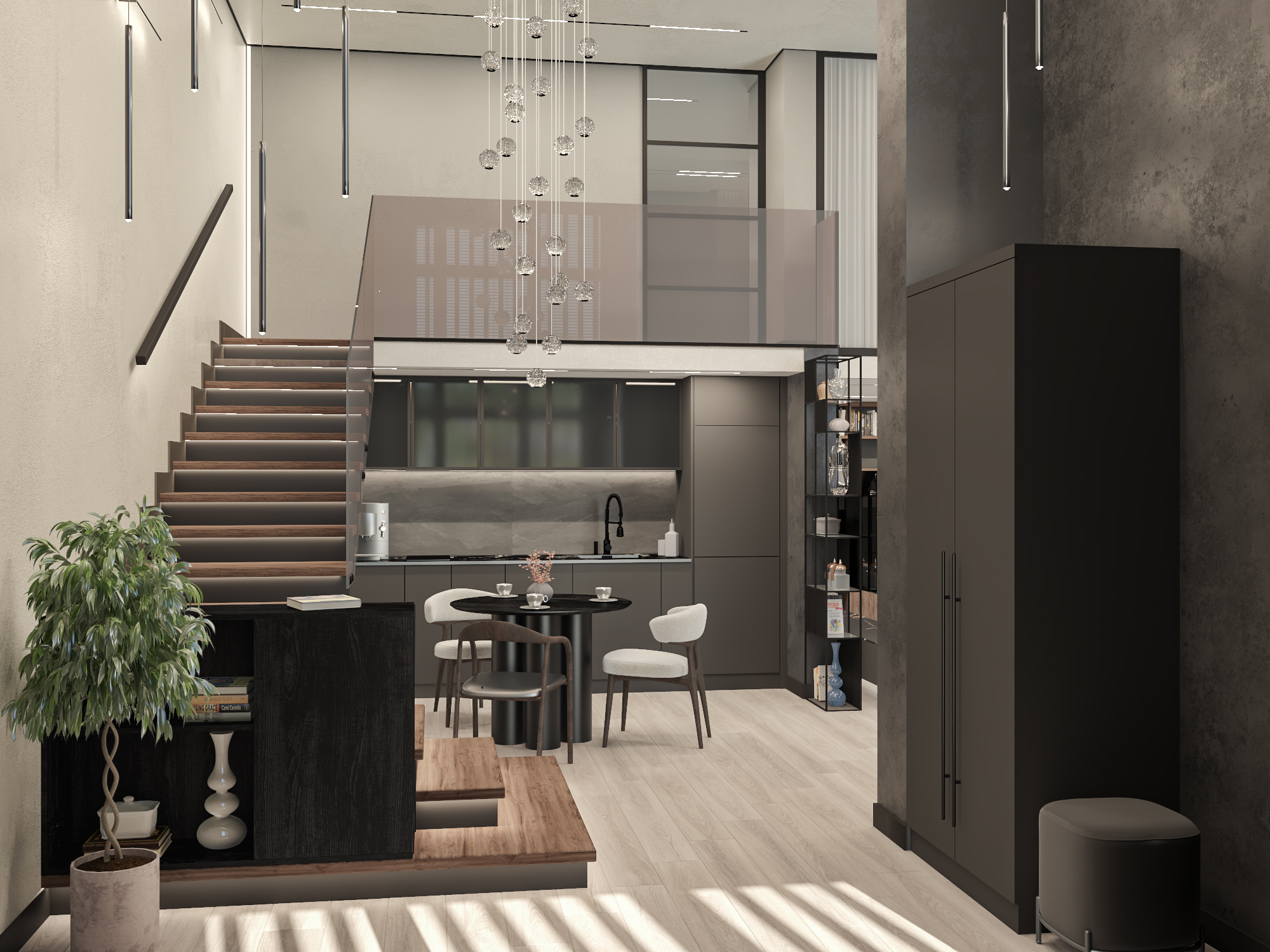 Обложка проекта: Дизайн-проект 2-х уровневой квартиры