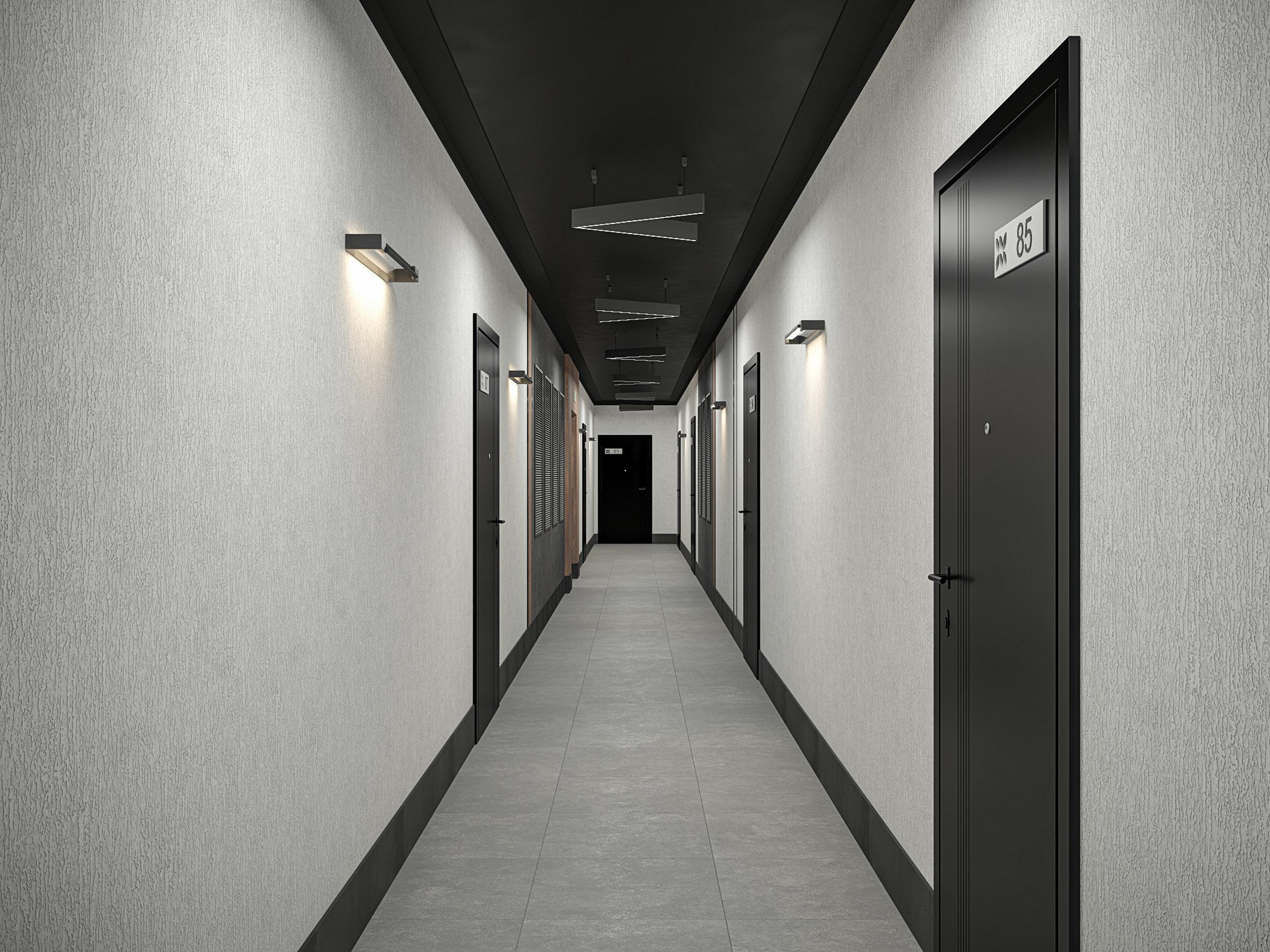 ИНТЕРЬЕР ТИПОВОГО ЭТАЖА ЖК "ЦВЕТНОЙ БУЛЬВАР"