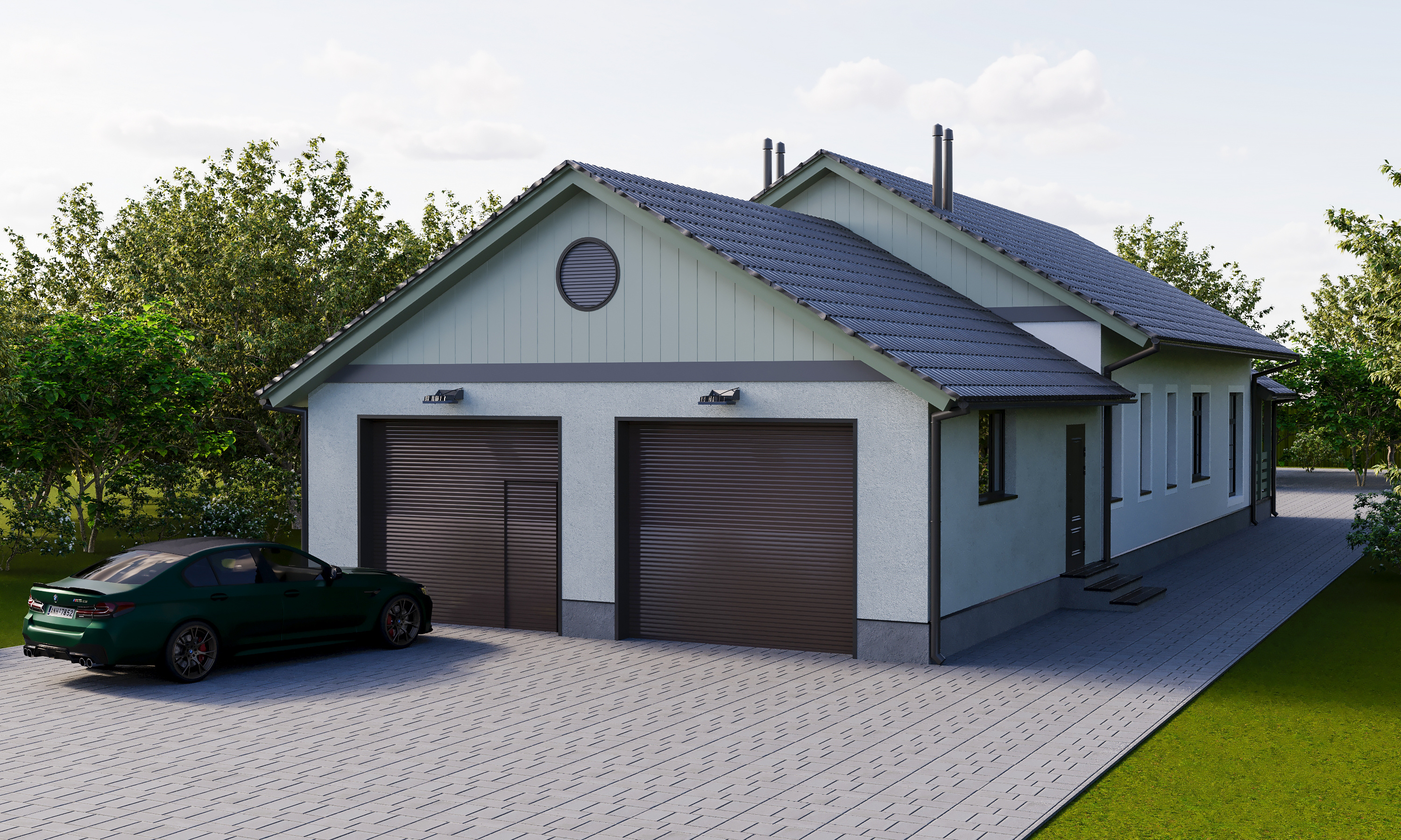 Проект фасада загородного дома в .Новосибирске