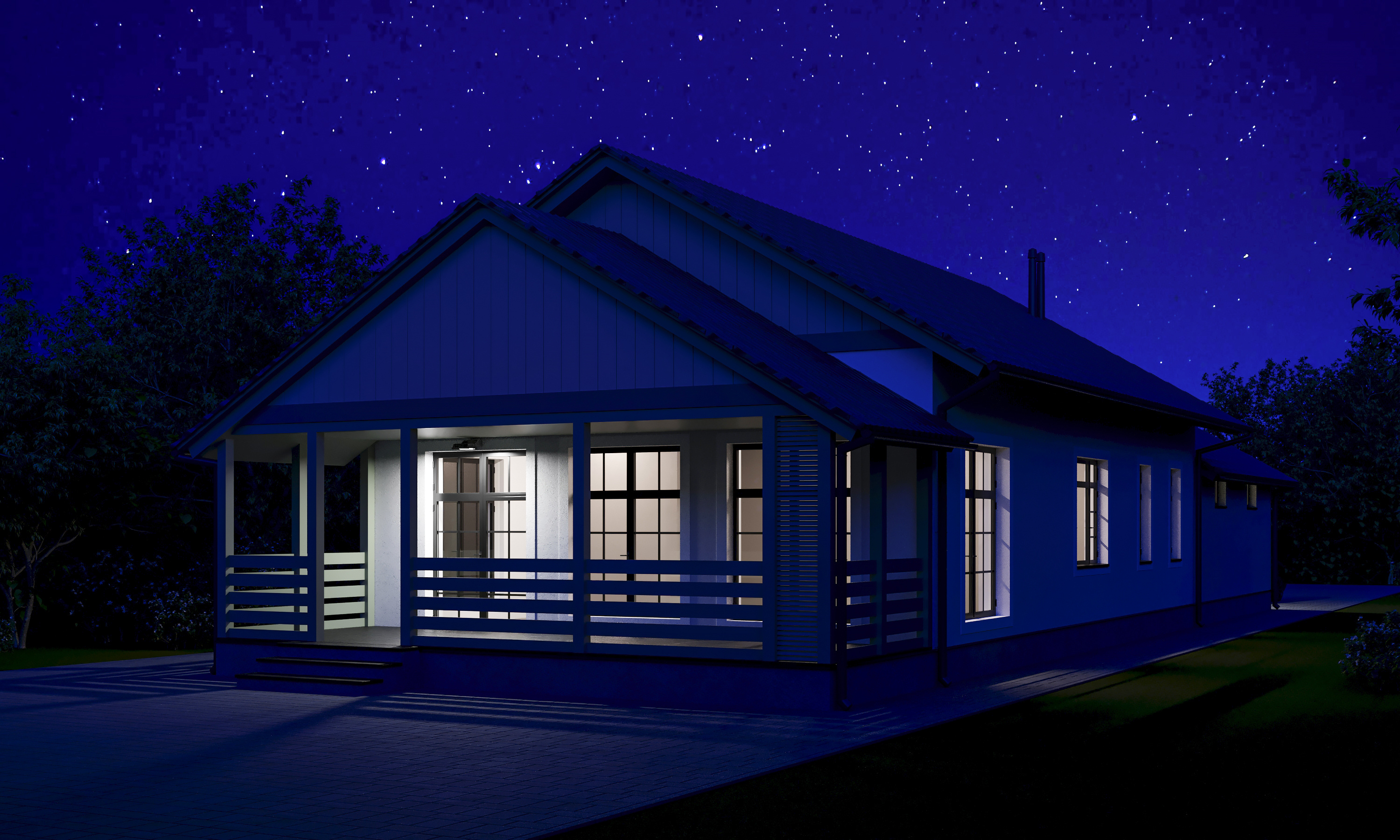 Проект фасада загородного дома в .Новосибирске