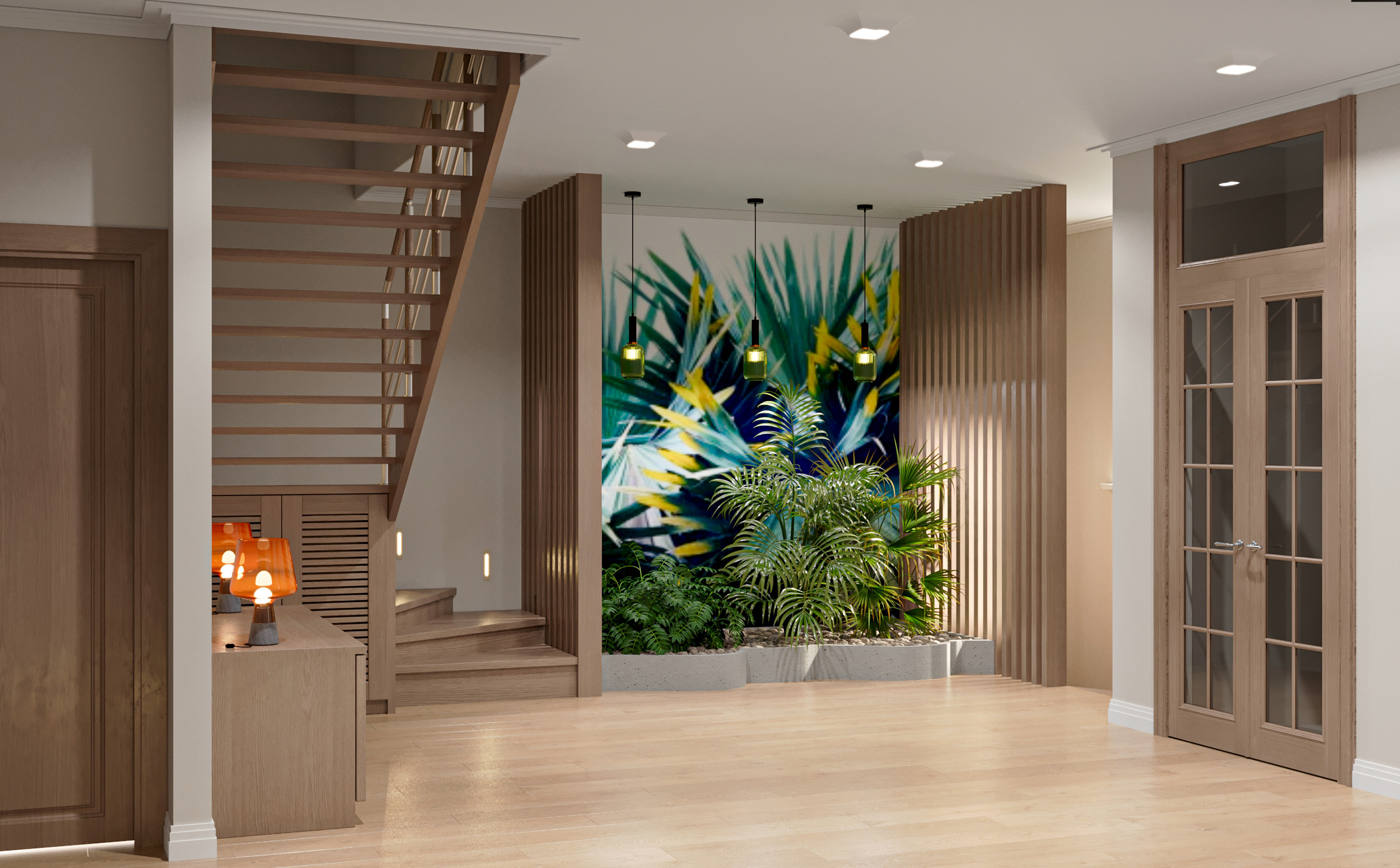 Проект прихожей в  загородном доме