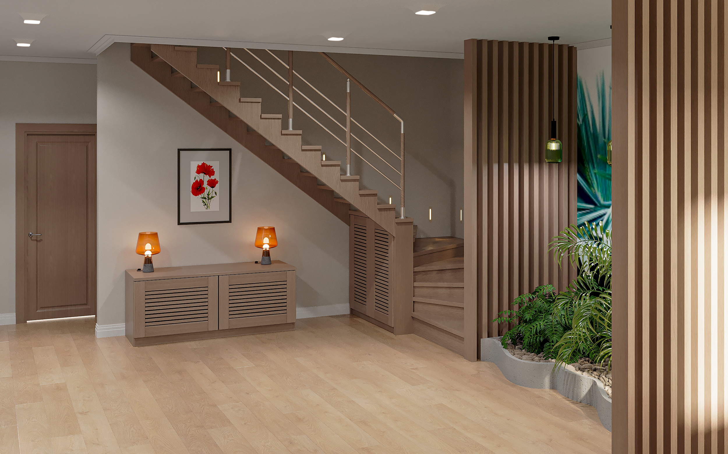 Проект прихожей в  загородном доме