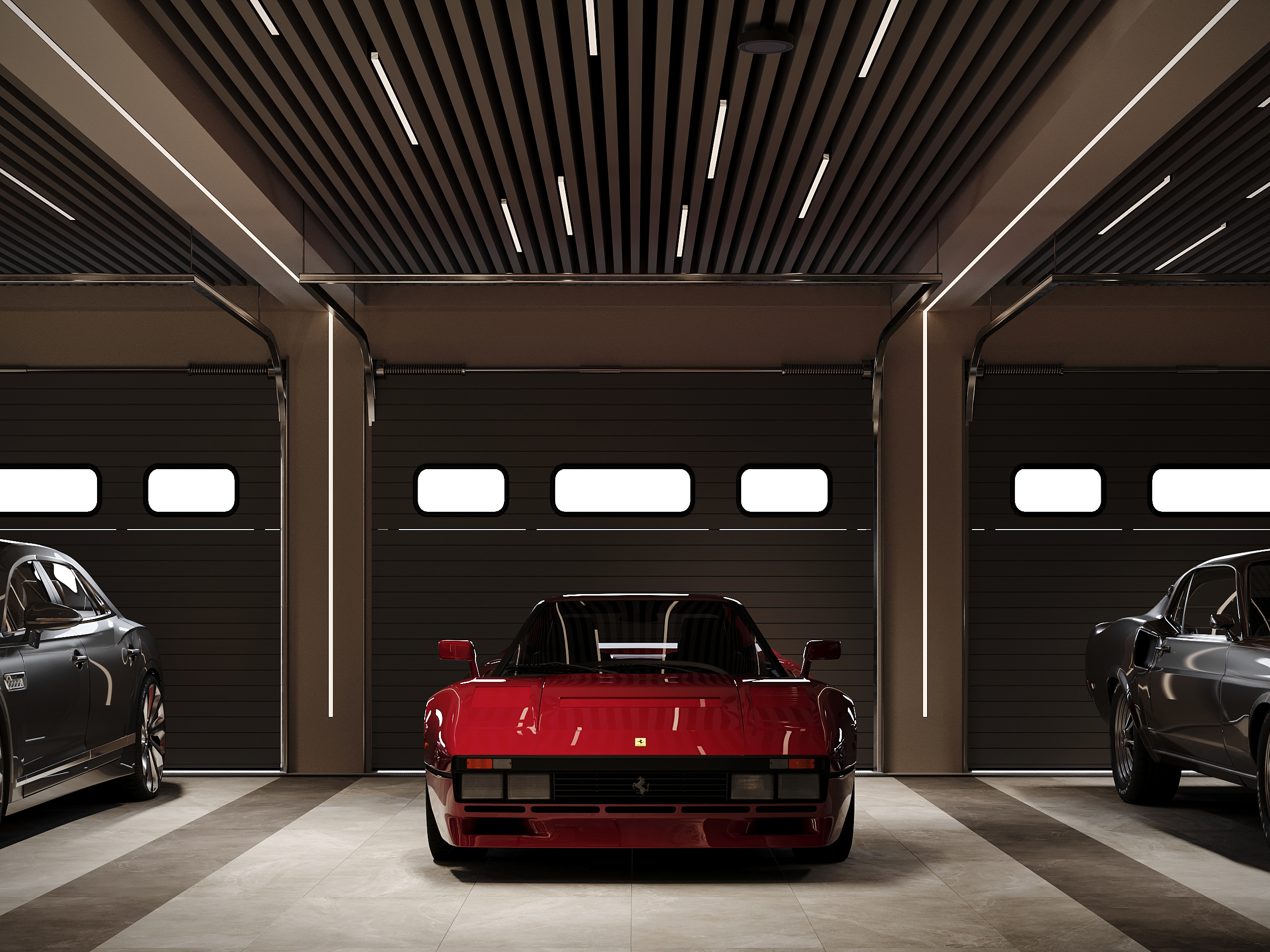 Дизайн интерьера гаража - 1 этаж  —  360 м²