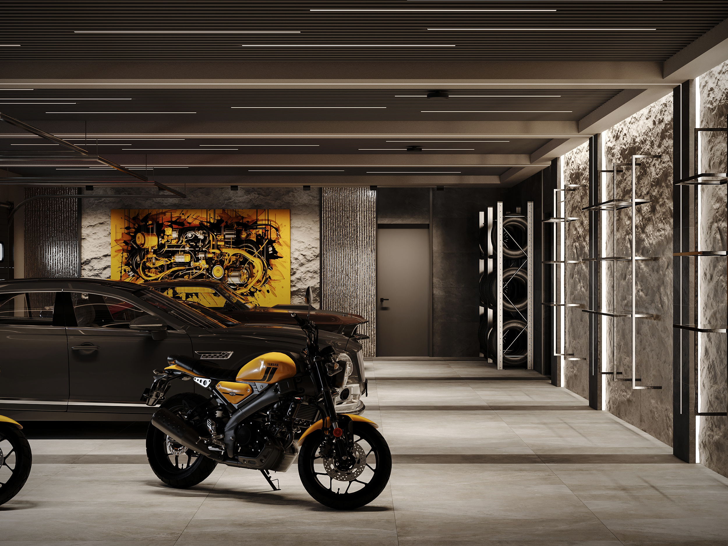 Дизайн интерьера гаража - 1 этаж  —  360 м²