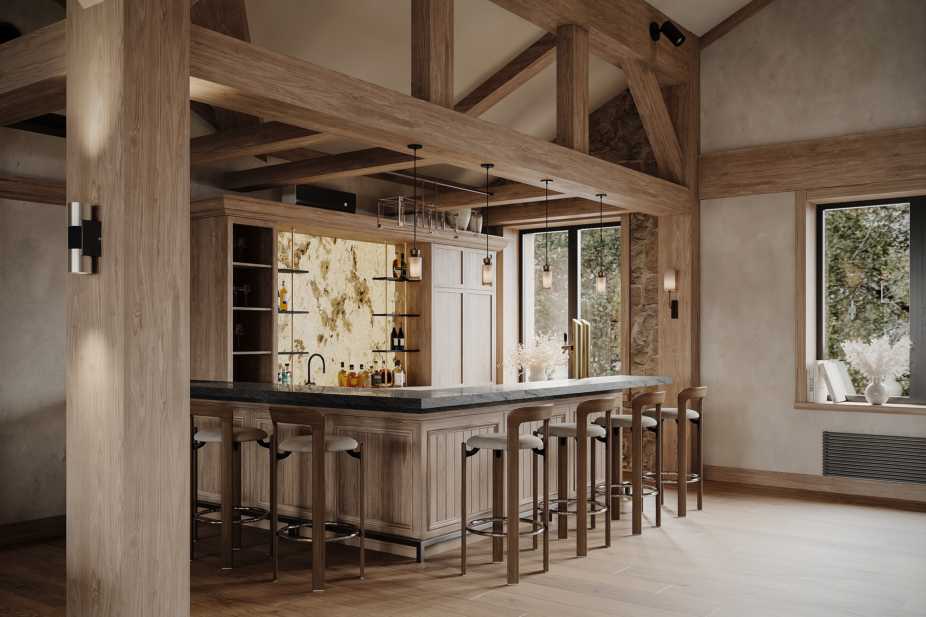 Дизайн интерьера гаража - 2 этаж  —  390 м²