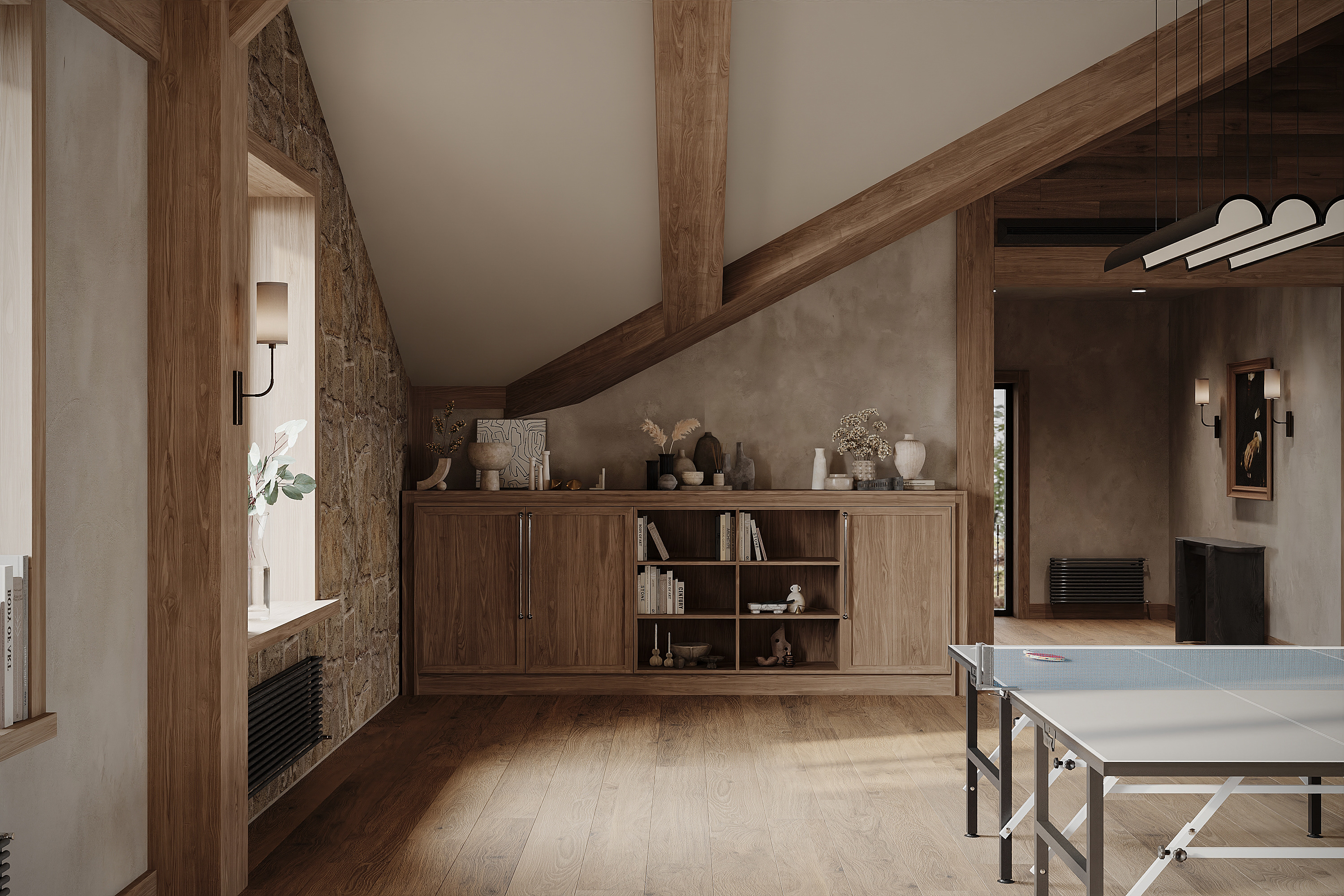 Дизайн интерьера гаража - 2 этаж  —  390 м²