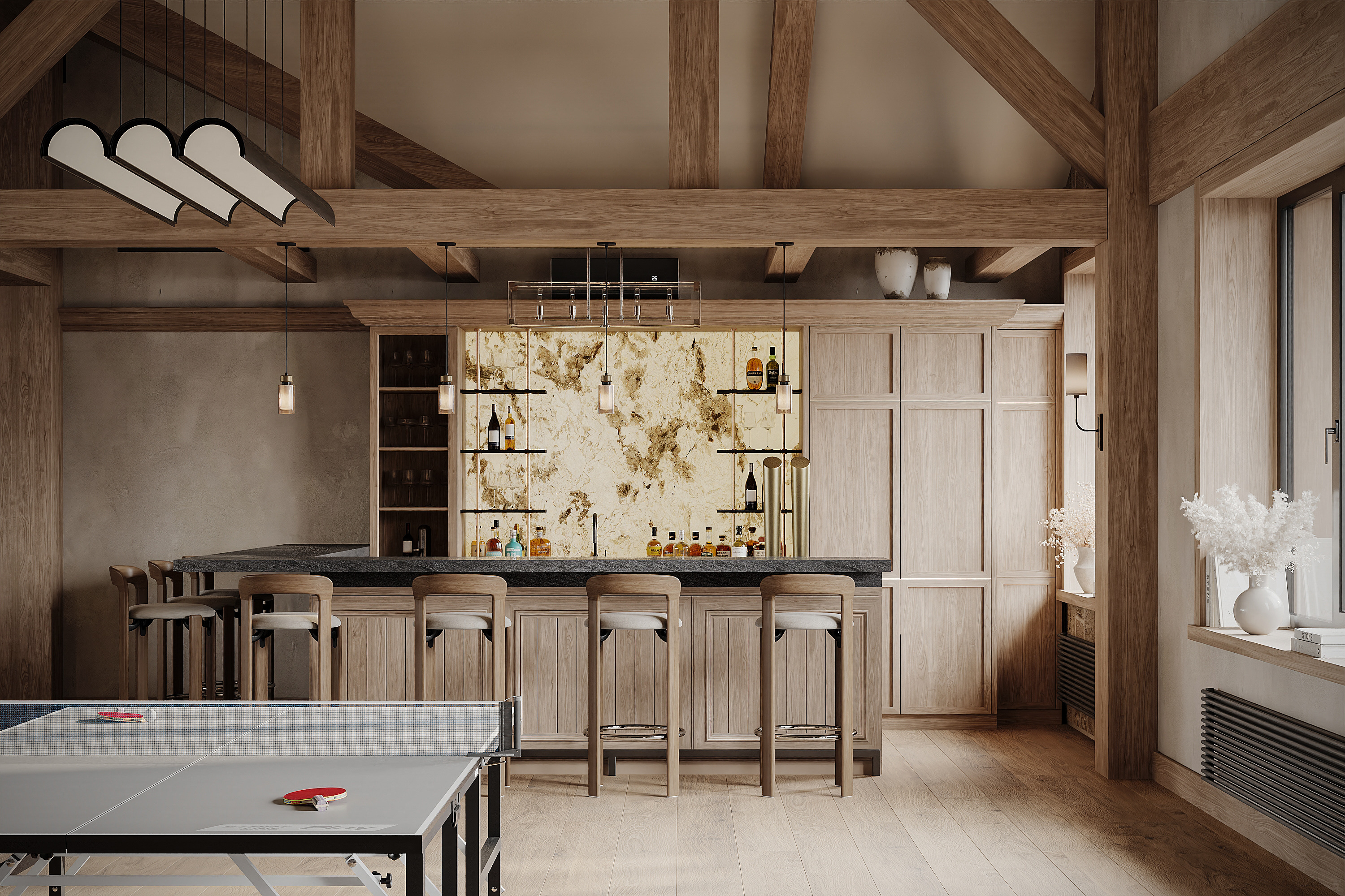 Дизайн интерьера гаража - 2 этаж  —  390 м²