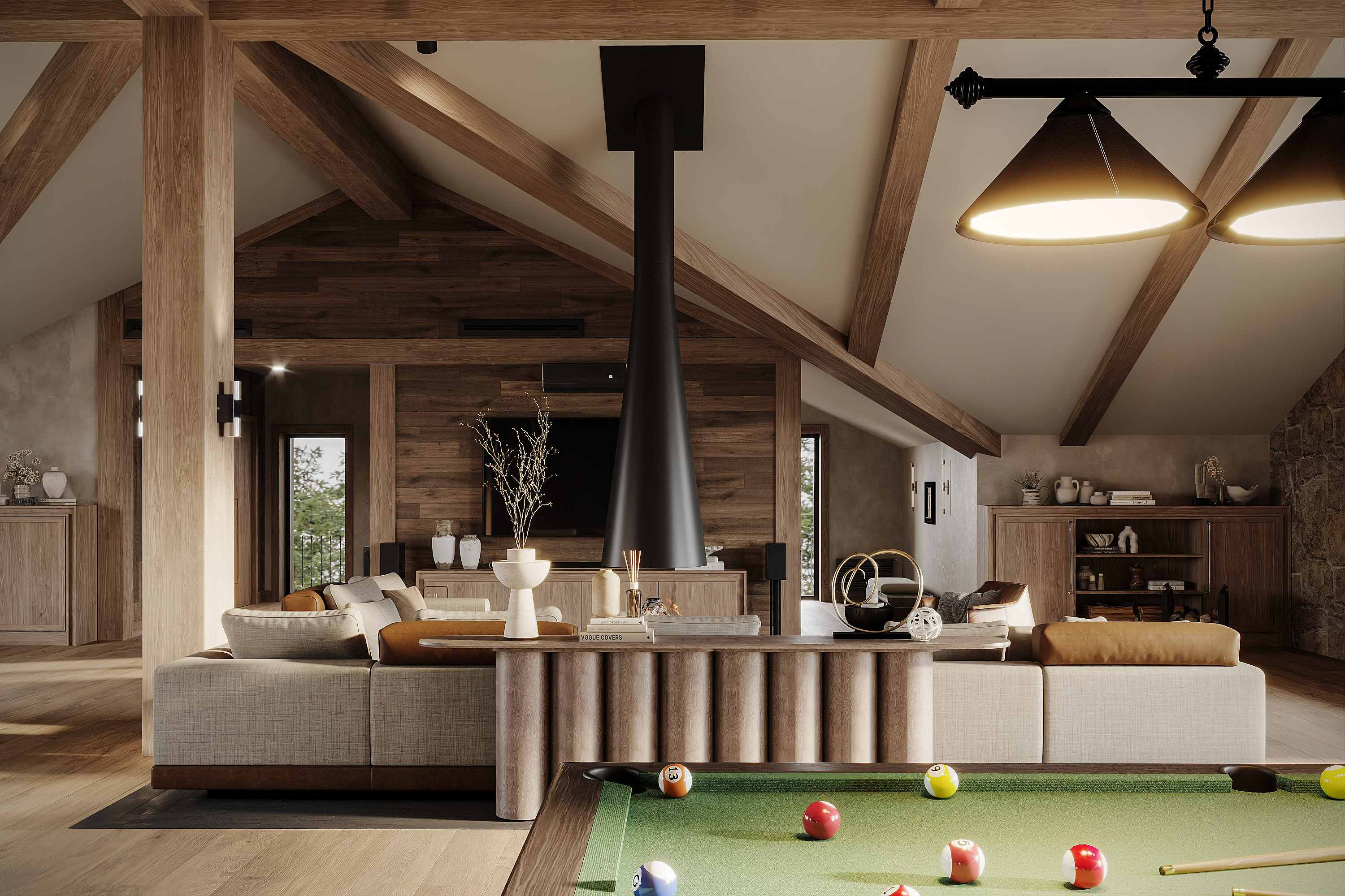 Дизайн интерьера гаража - 2 этаж  —  390 м²