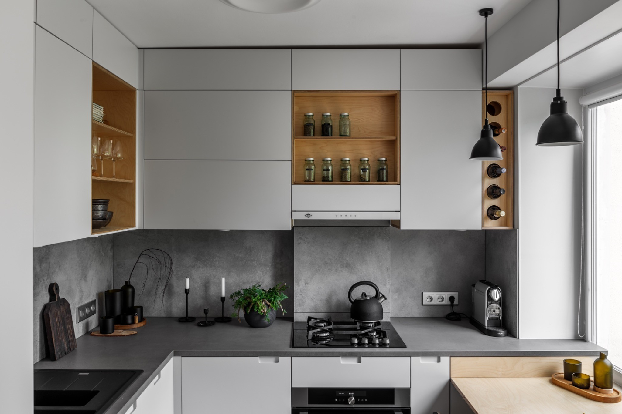 Функциональная кухня 6 кв.м для квартиры в брежневке