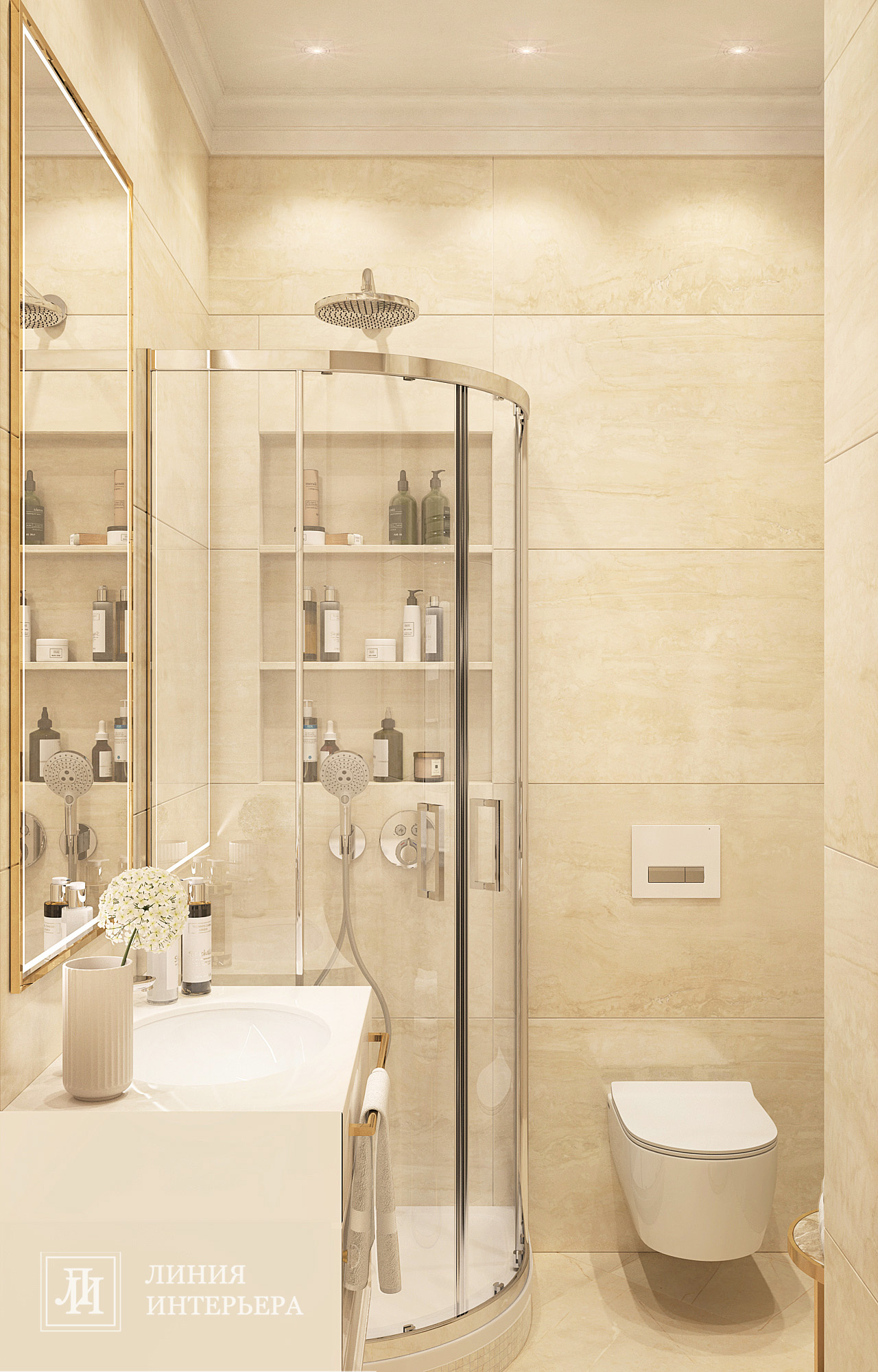 Дизайн квартиры в светлых тонах, современная классика