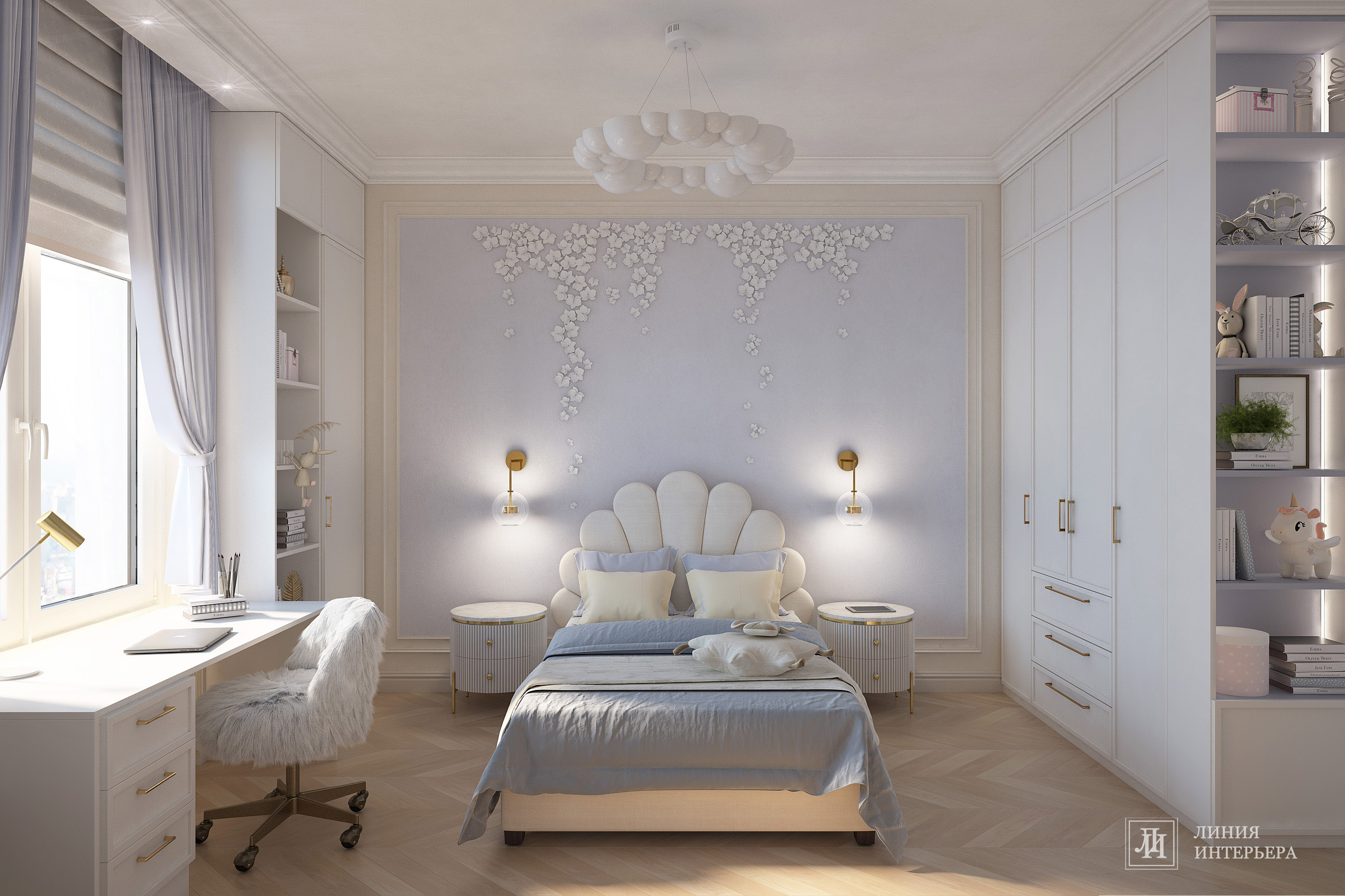 Дизайн квартиры в светлых тонах, современная классика