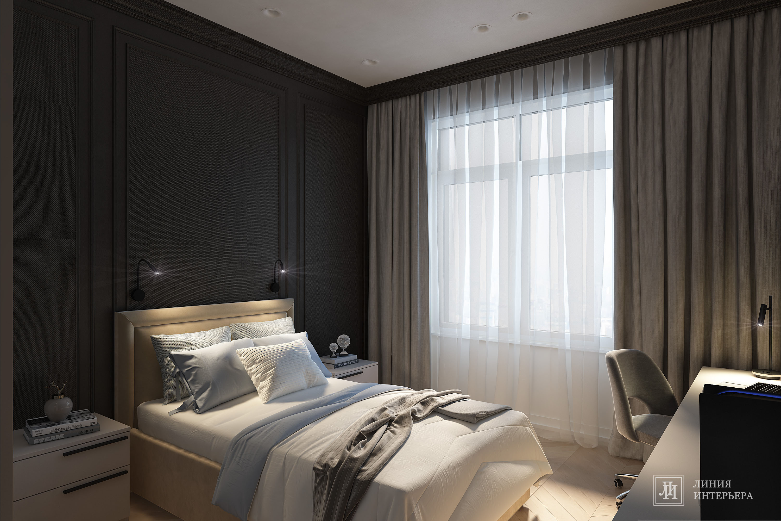 Дизайн квартиры в светлых тонах, современная классика