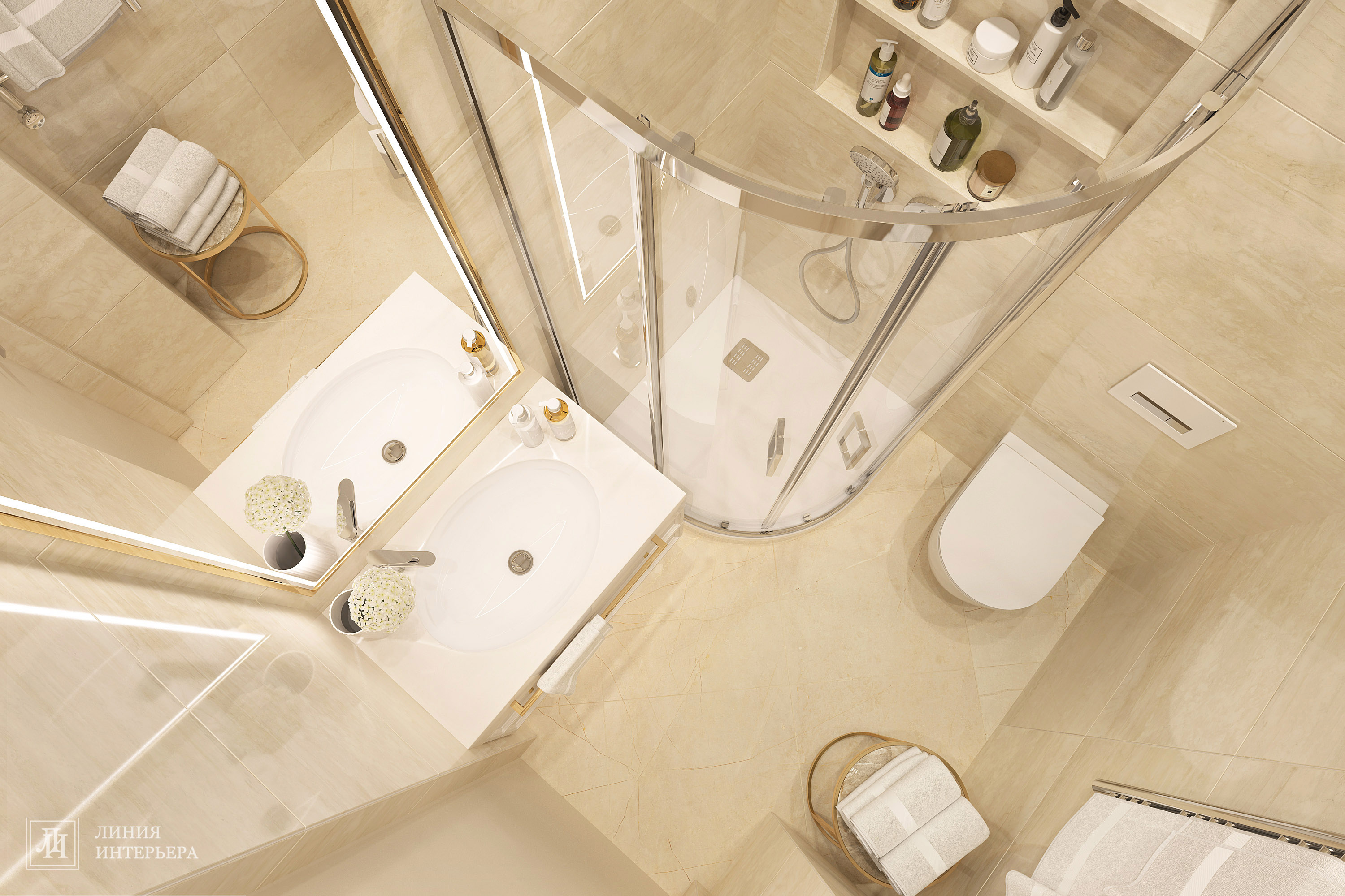 Дизайн квартиры в светлых тонах, современная классика