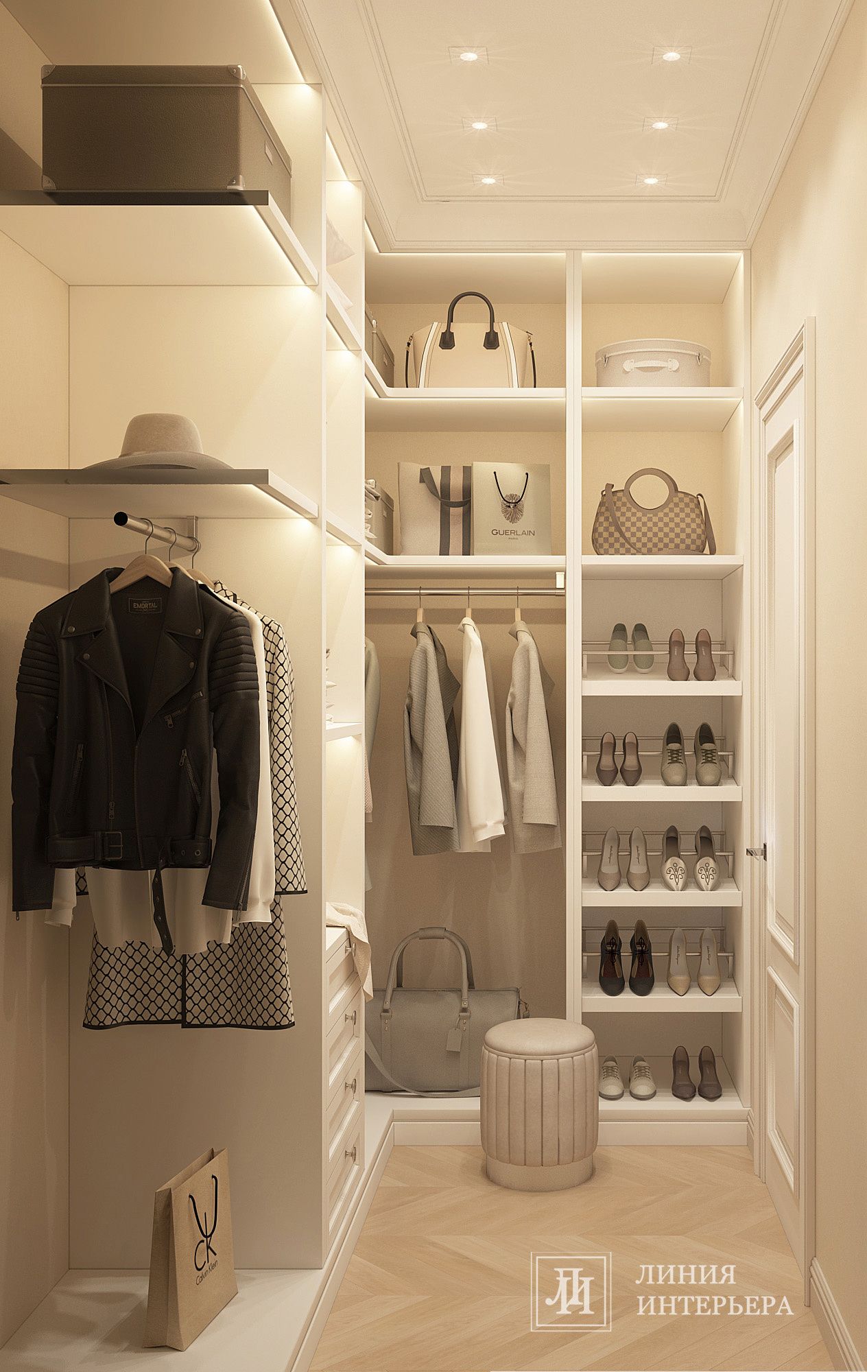 Дизайн квартиры в светлых тонах, современная классика