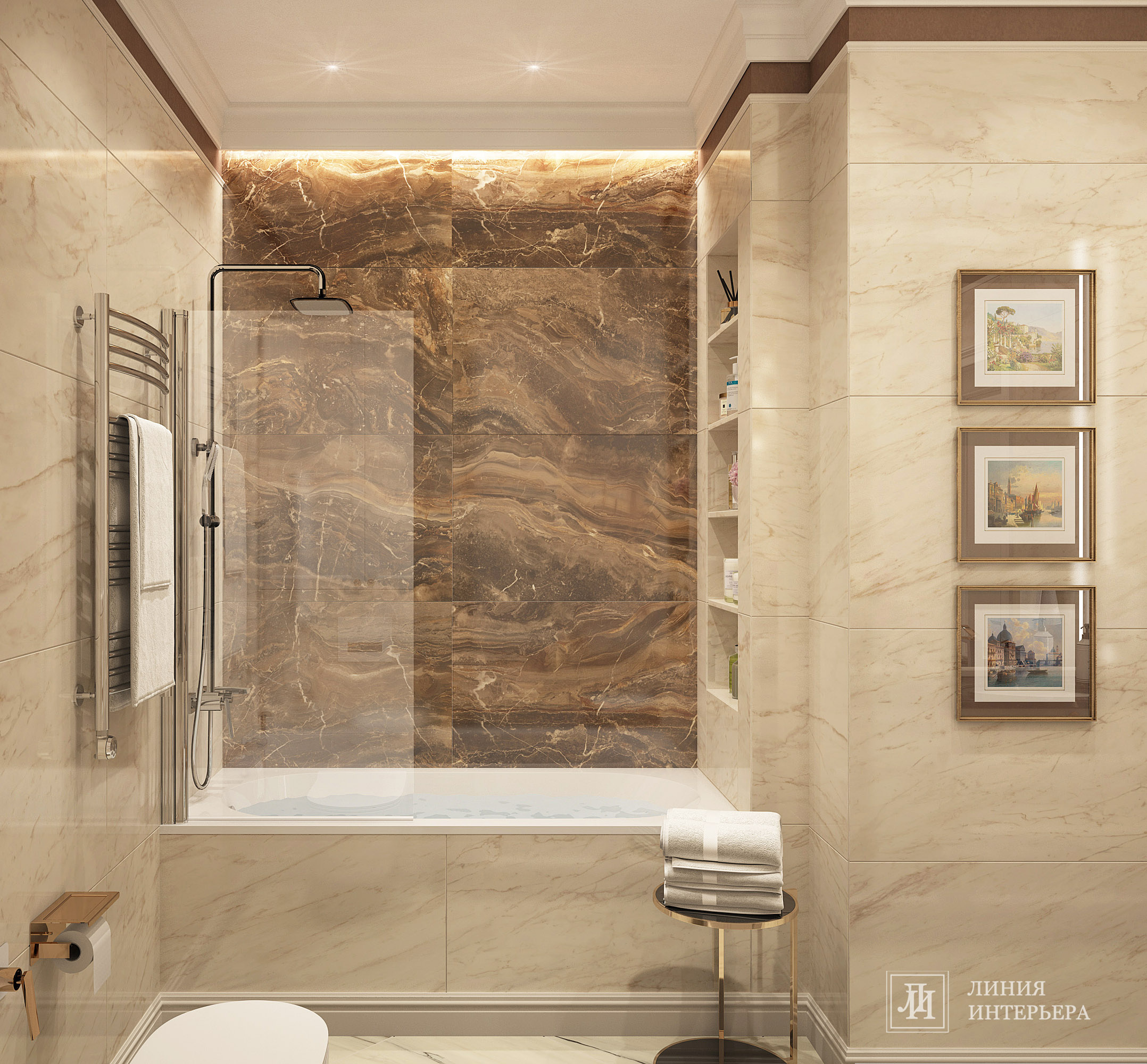 Дизайн квартиры в светлых тонах, современная классика