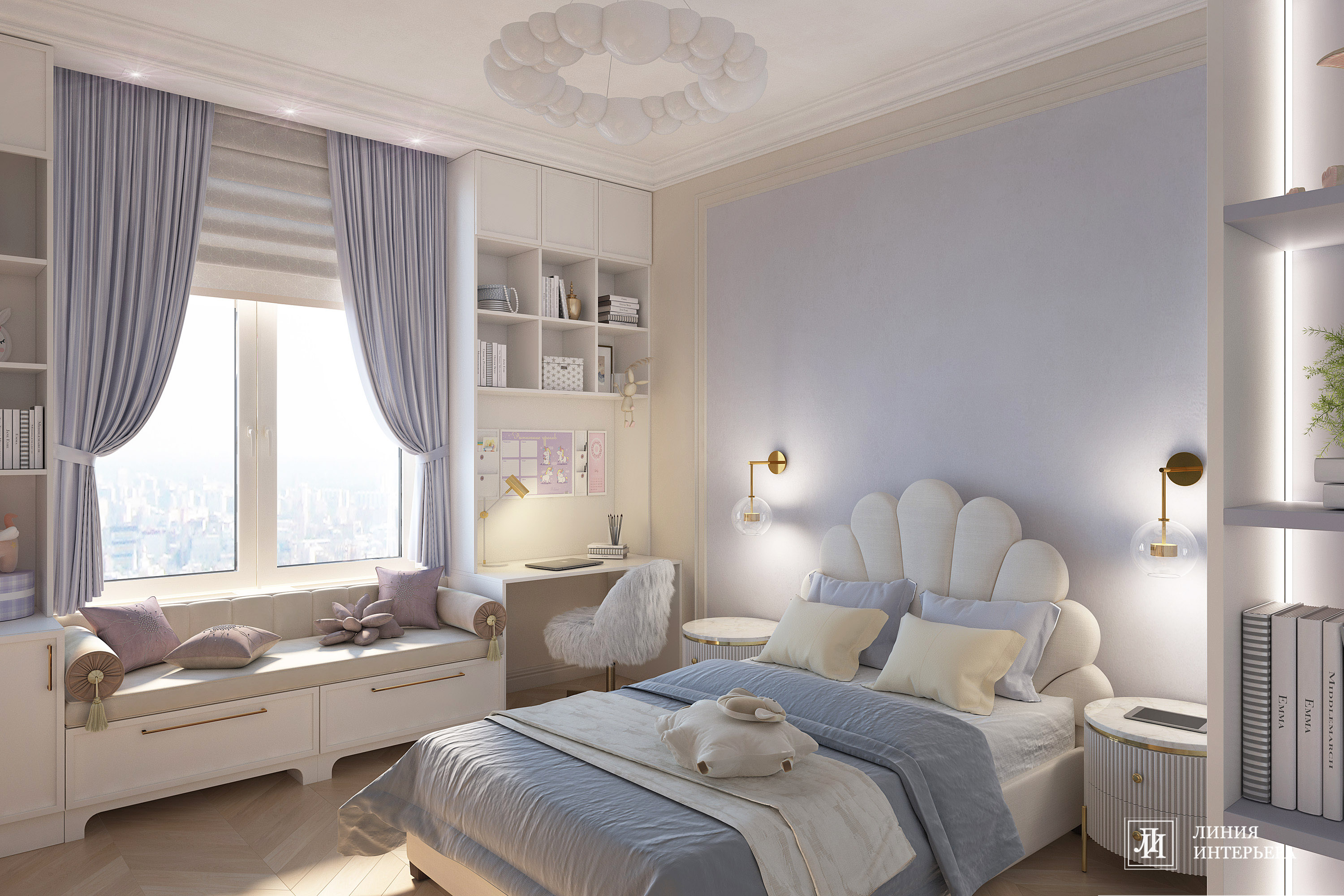 Дизайн квартиры в светлых тонах, современная классика
