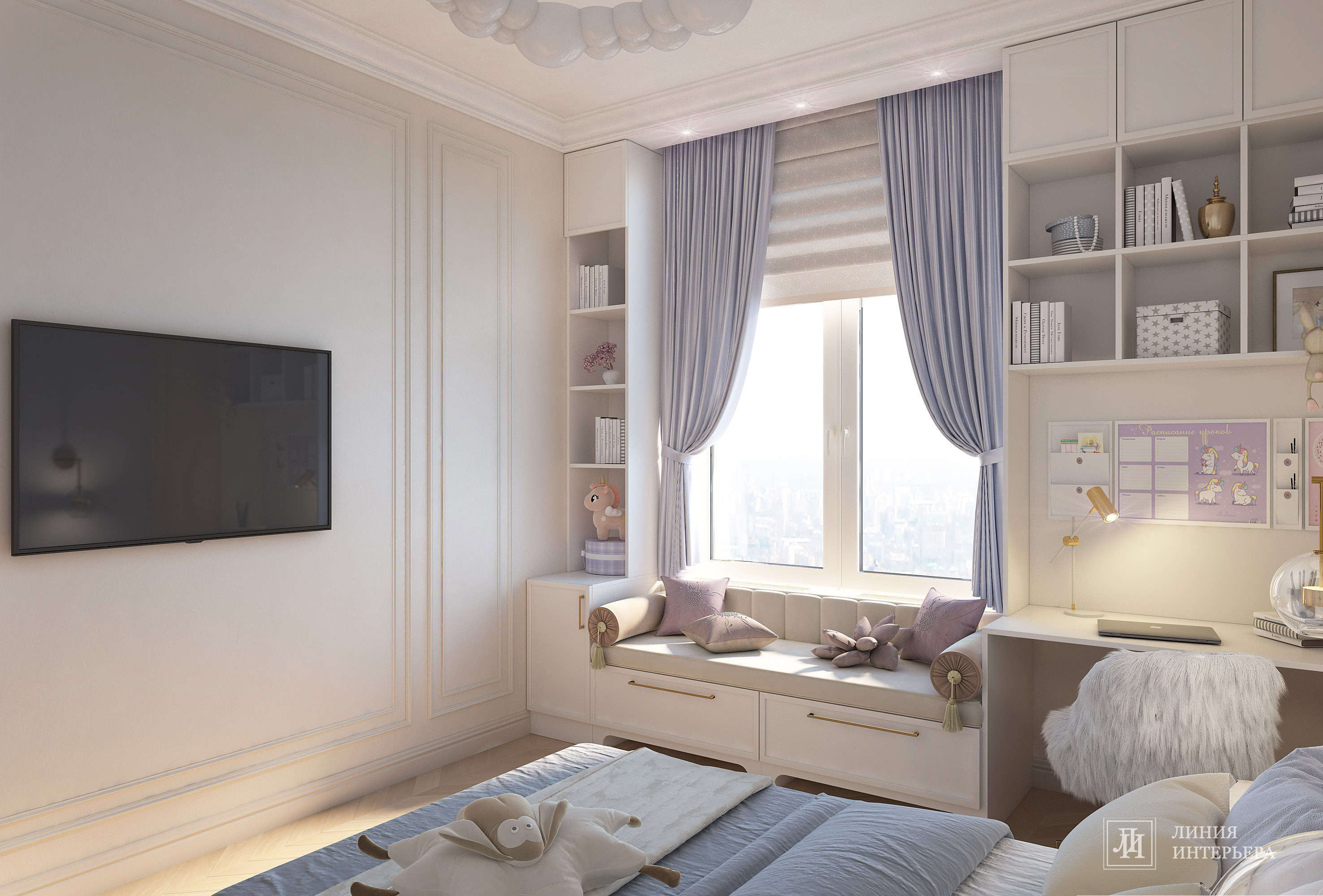 Дизайн квартиры в светлых тонах, современная классика