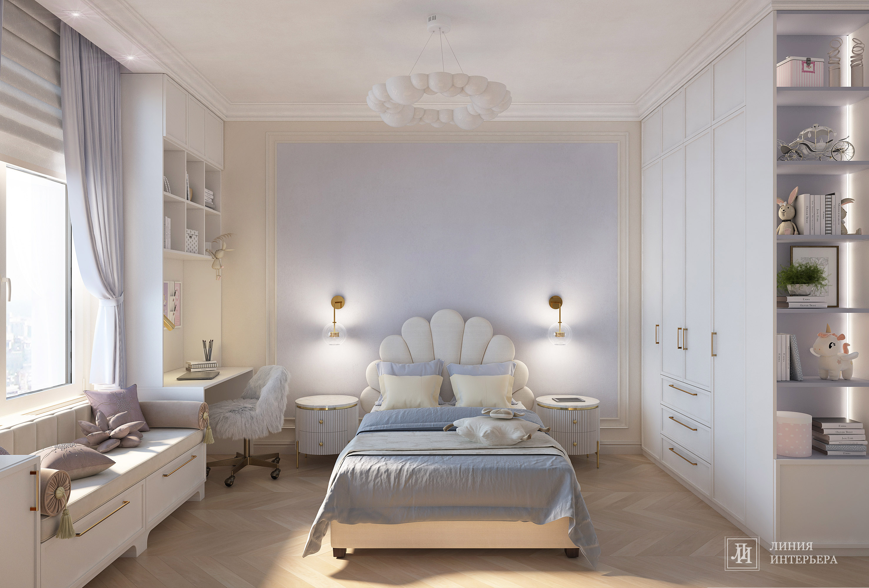Дизайн квартиры в светлых тонах, современная классика