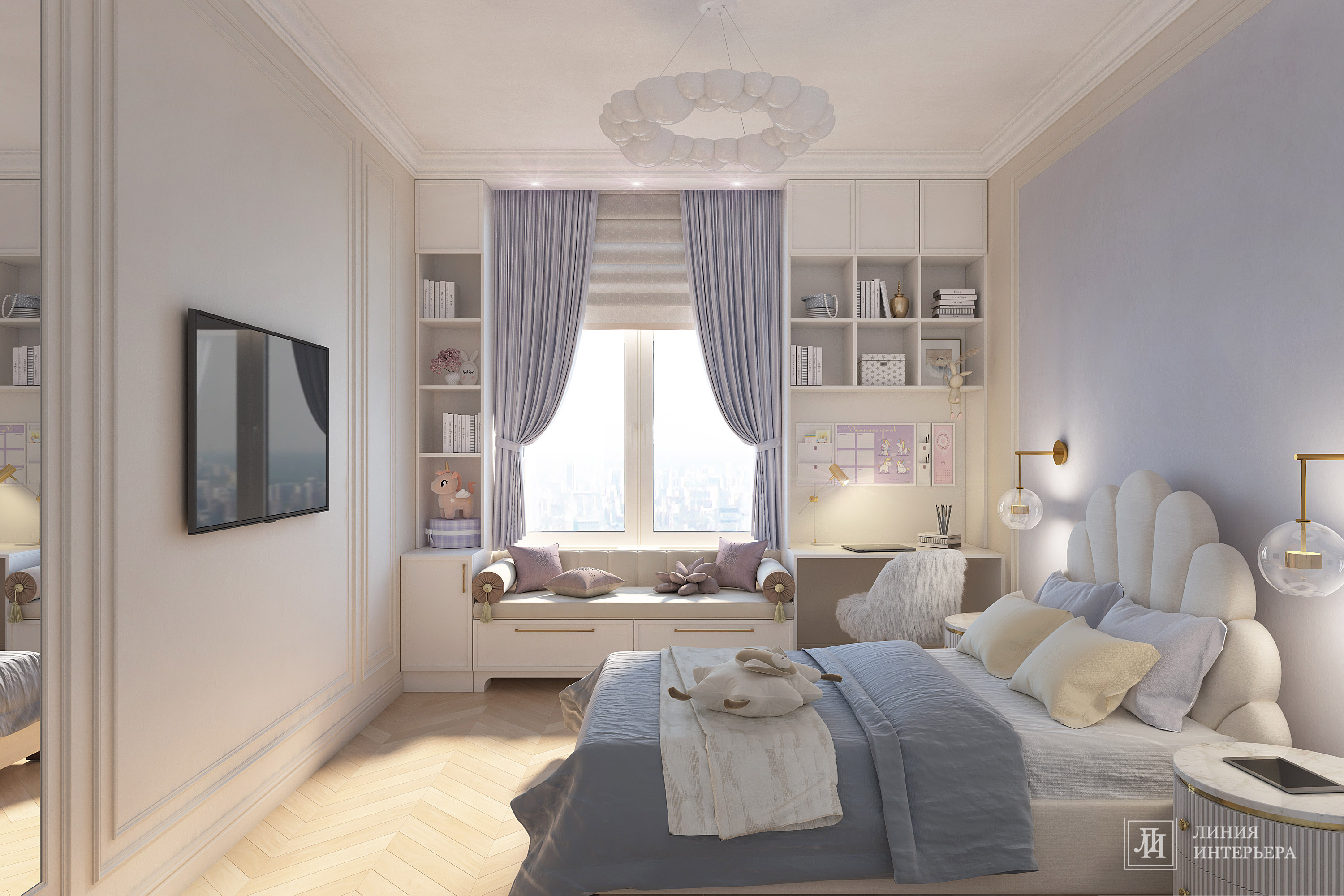 Дизайн квартиры в светлых тонах, современная классика