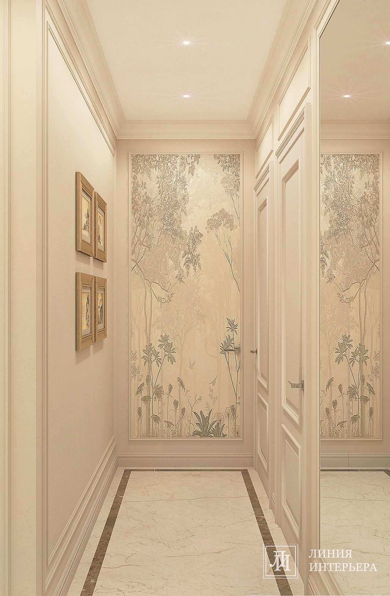 Дизайн квартиры в светлых тонах, современная классика