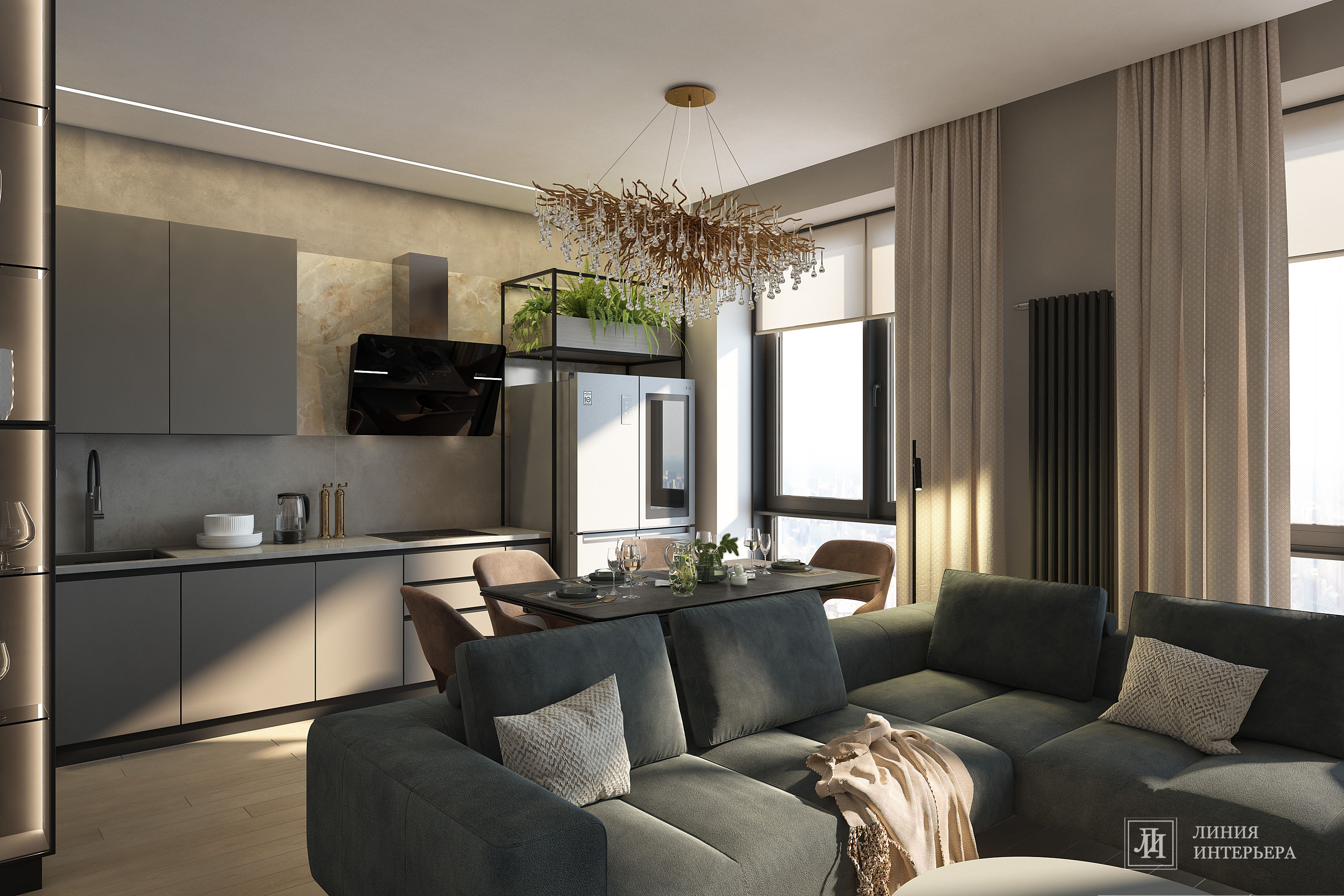 Интерьер квартиры в ЖК Фили Сити