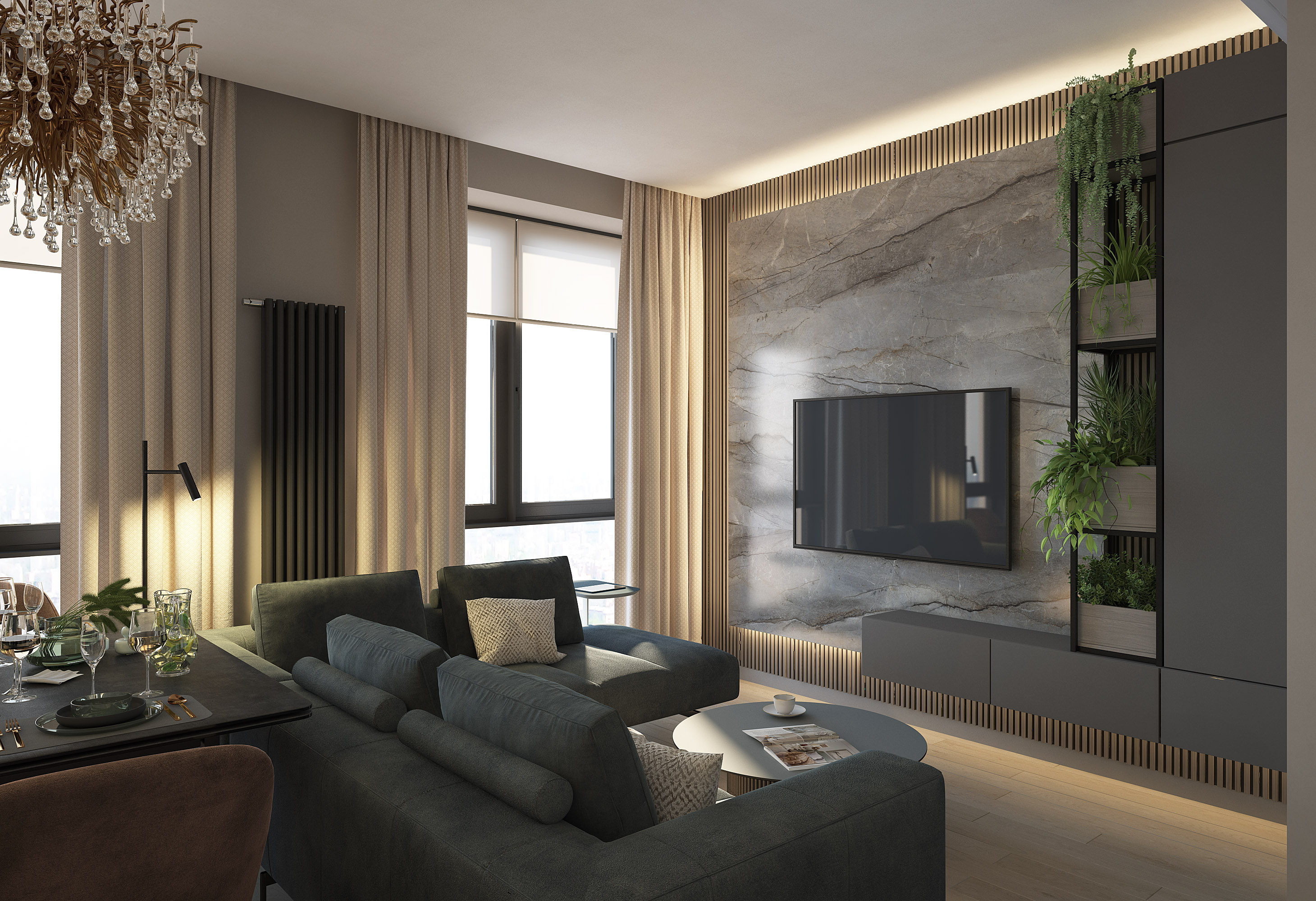 Интерьер квартиры в ЖК Фили Сити