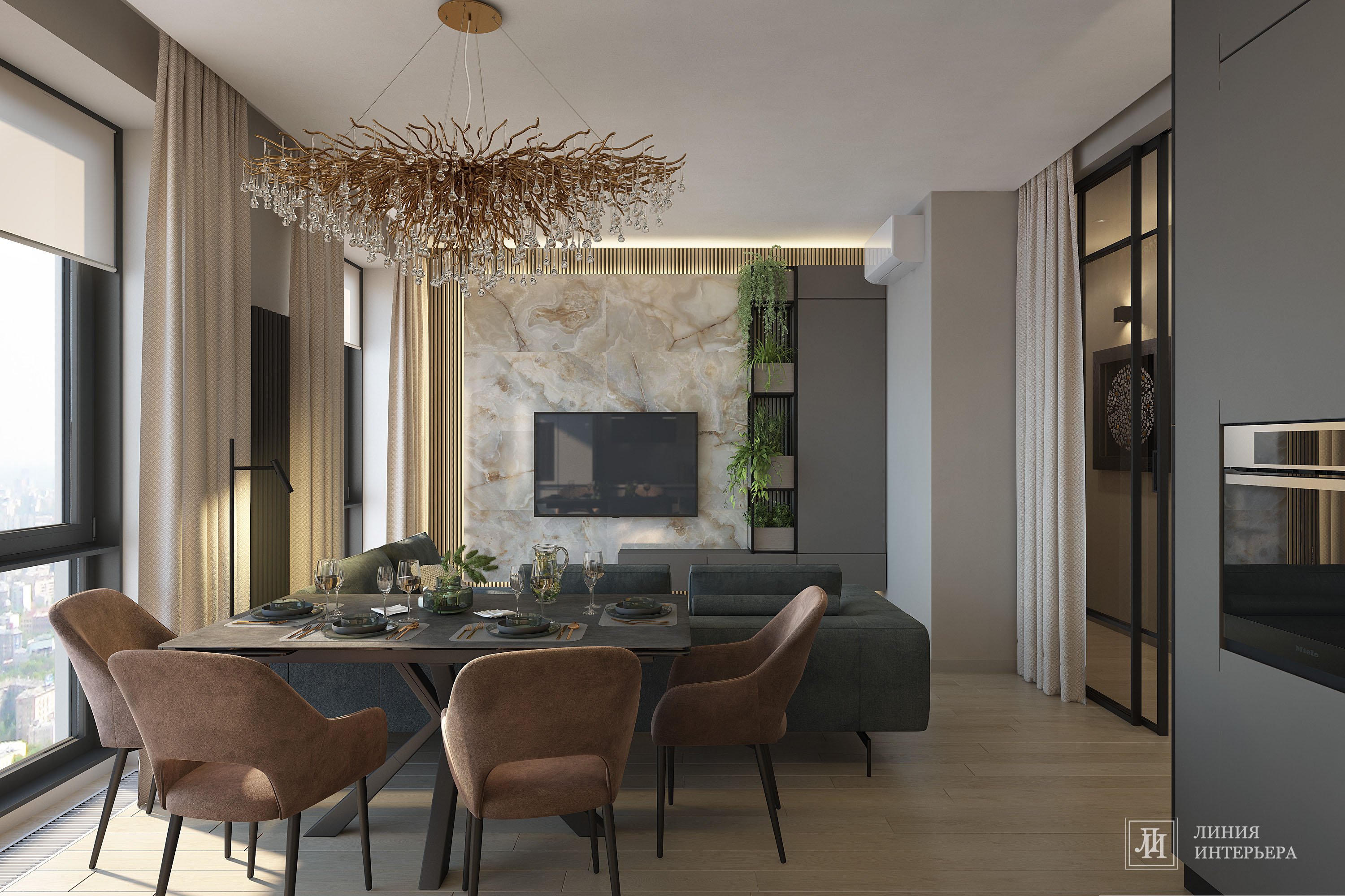 Интерьер квартиры в ЖК Фили Сити