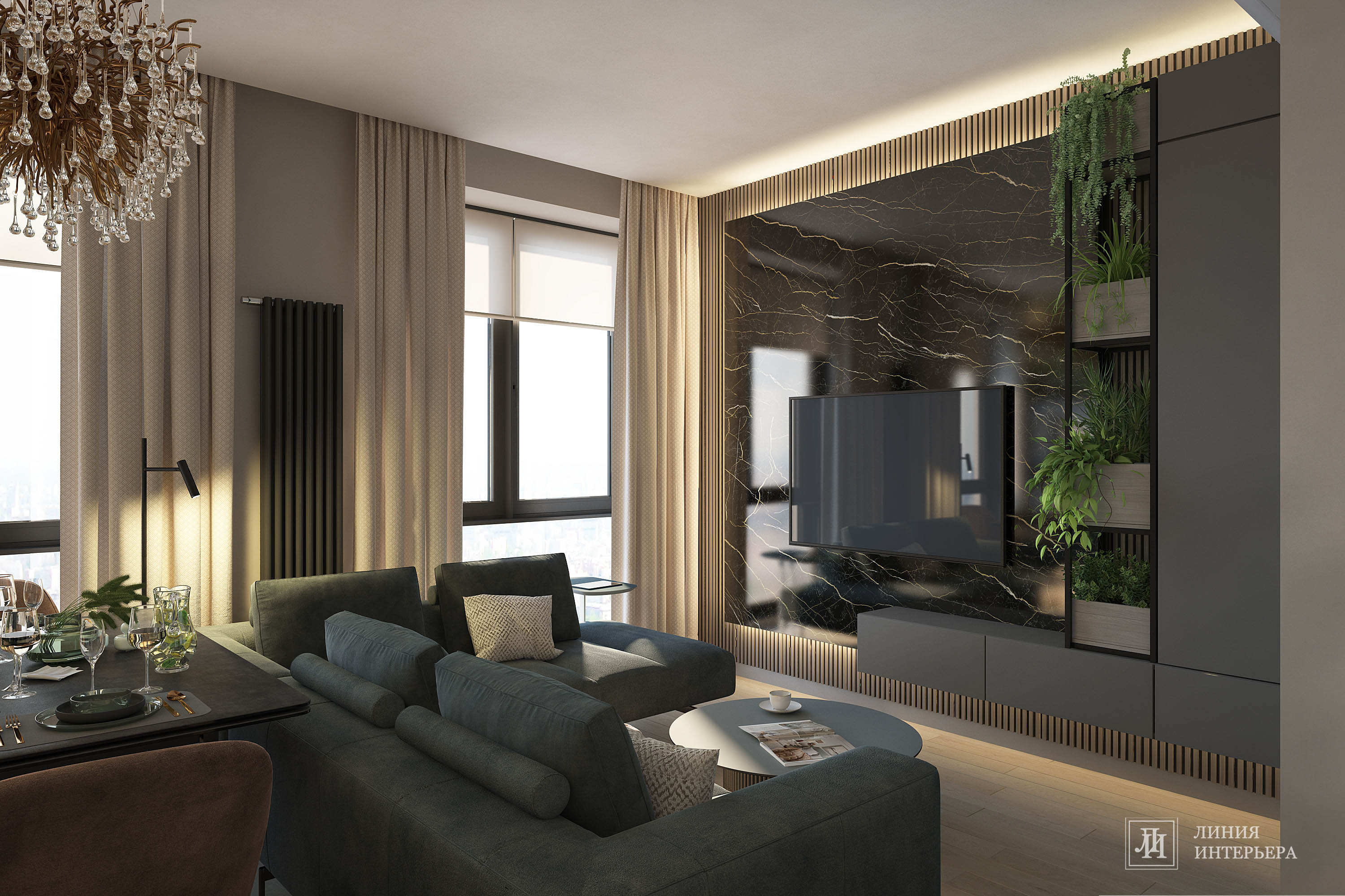 Интерьер квартиры в ЖК Фили Сити