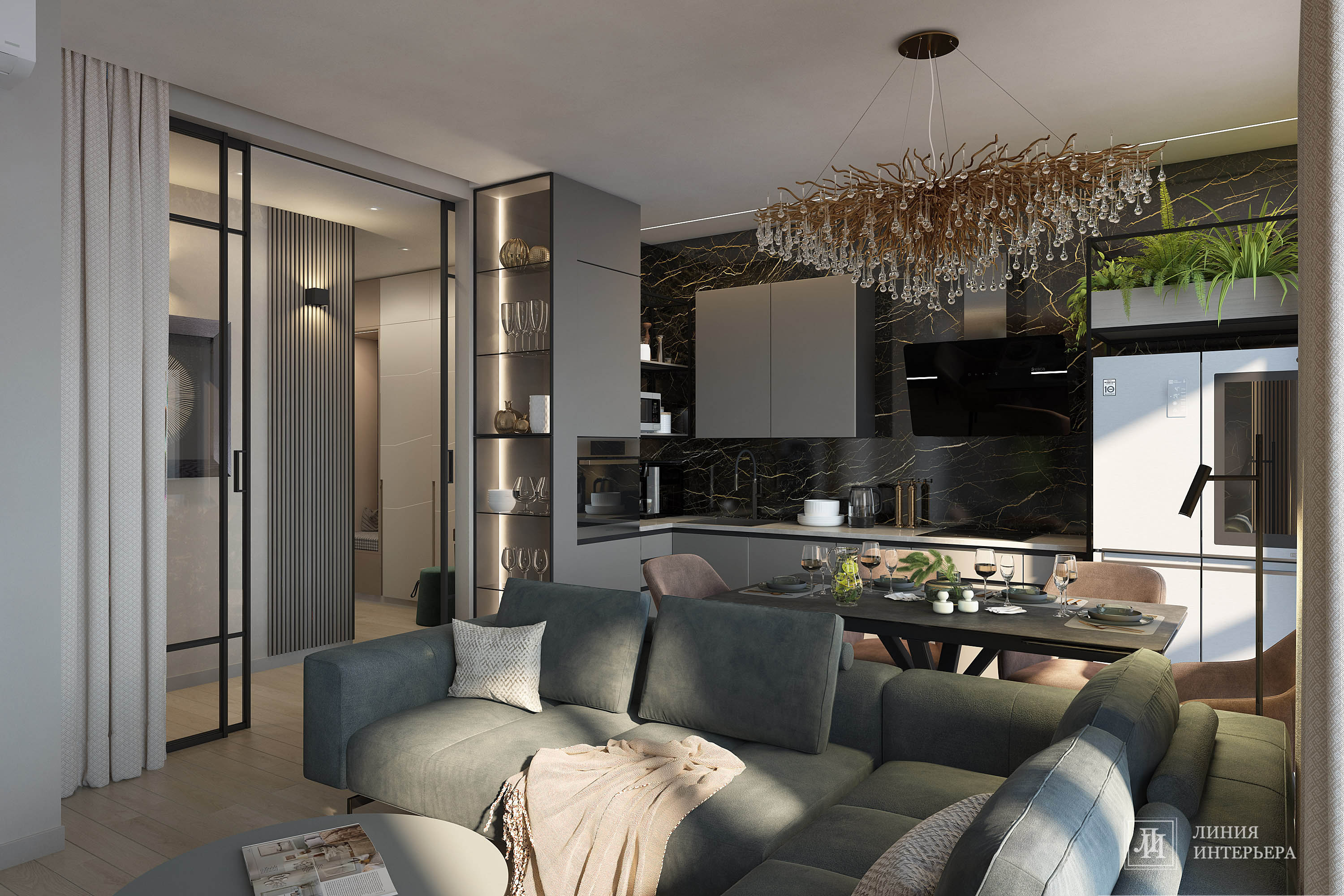 Интерьер квартиры в ЖК Фили Сити