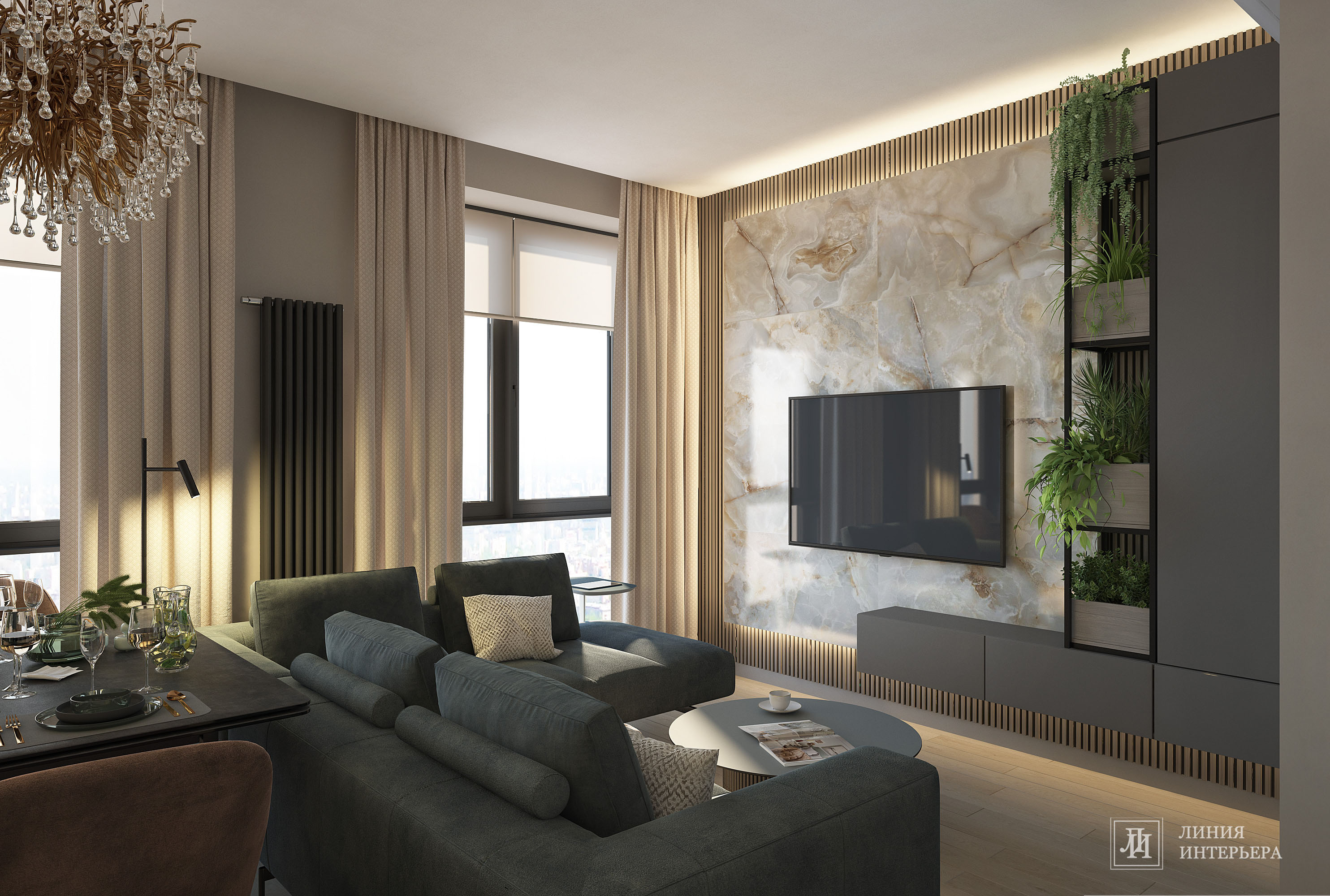 Интерьер квартиры в ЖК Фили Сити